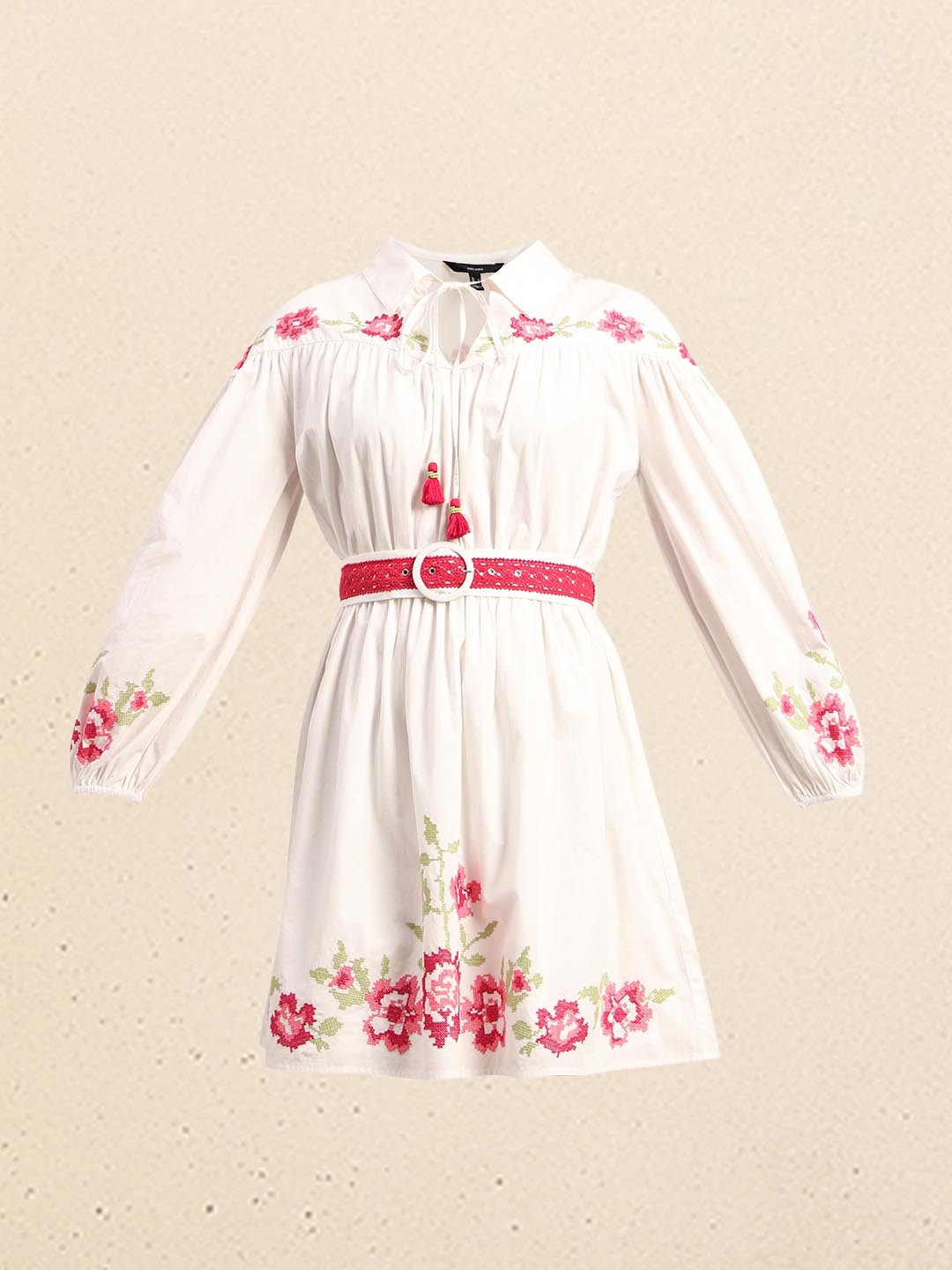 White Floral Mini Dress