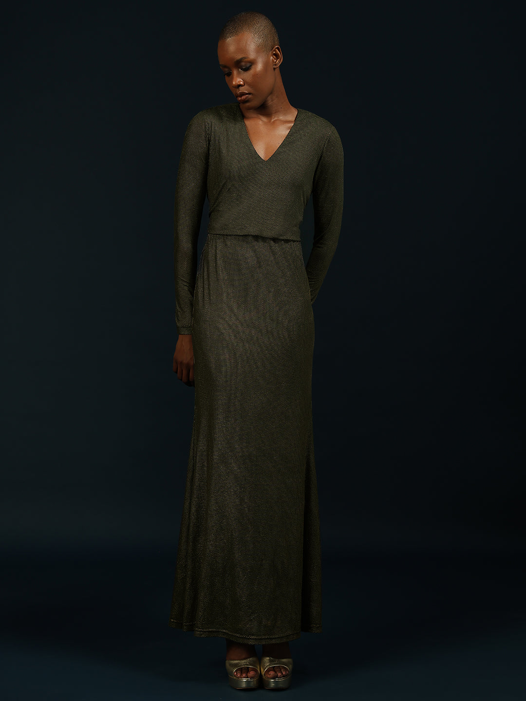 Marquee Metallic Maxi Dress