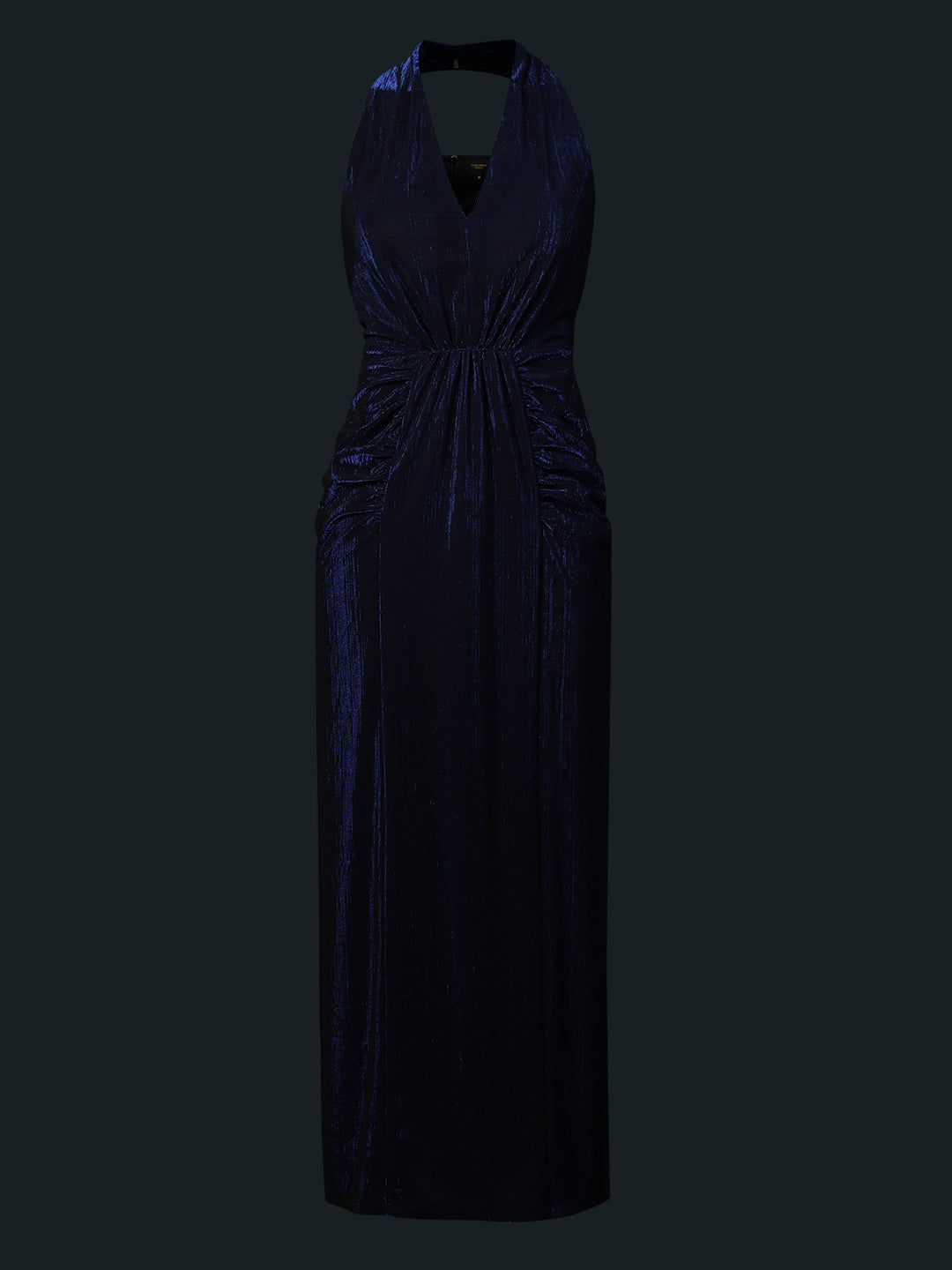 Marquee Ruched Halter Neck Dress