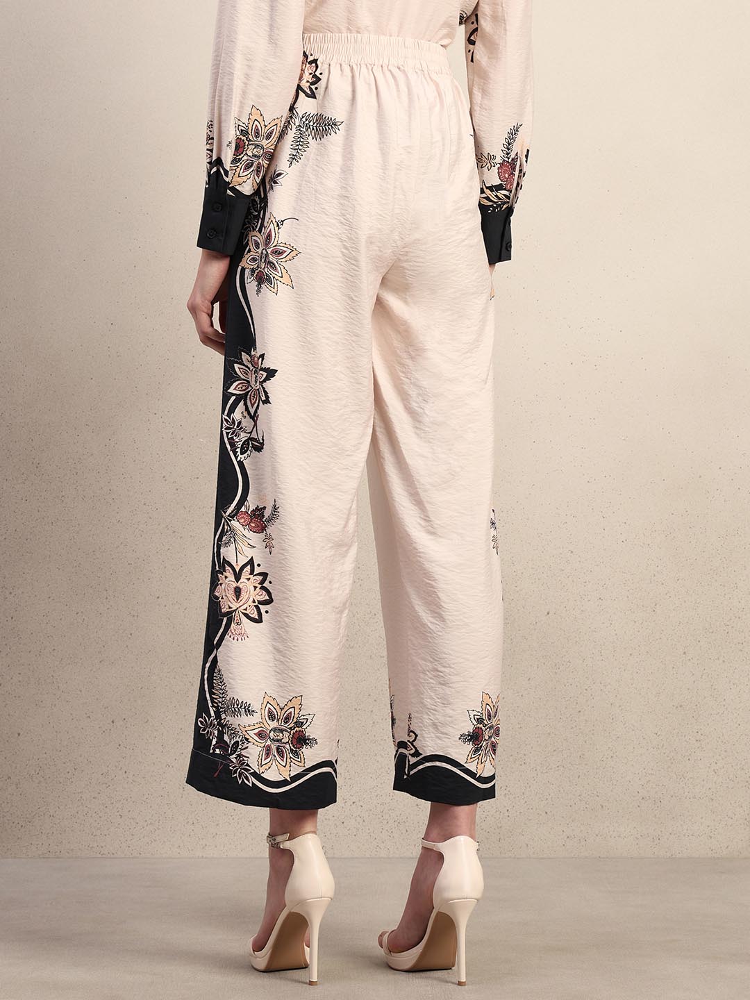 Ecru Printed Pants