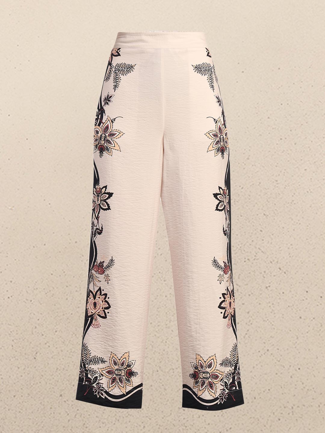 Ecru Printed Pants