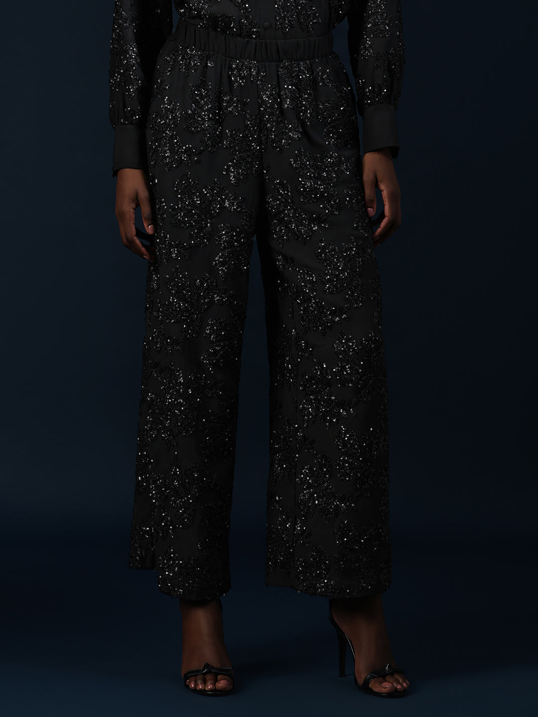 Marquee Embellished Wide Leg Pants