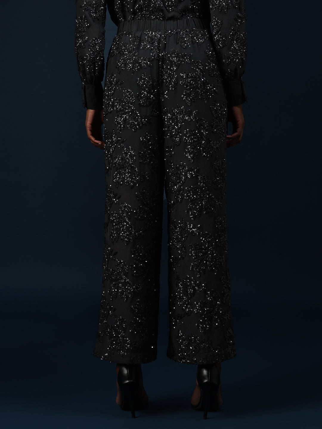 Marquee Embellished Wide Leg Pants