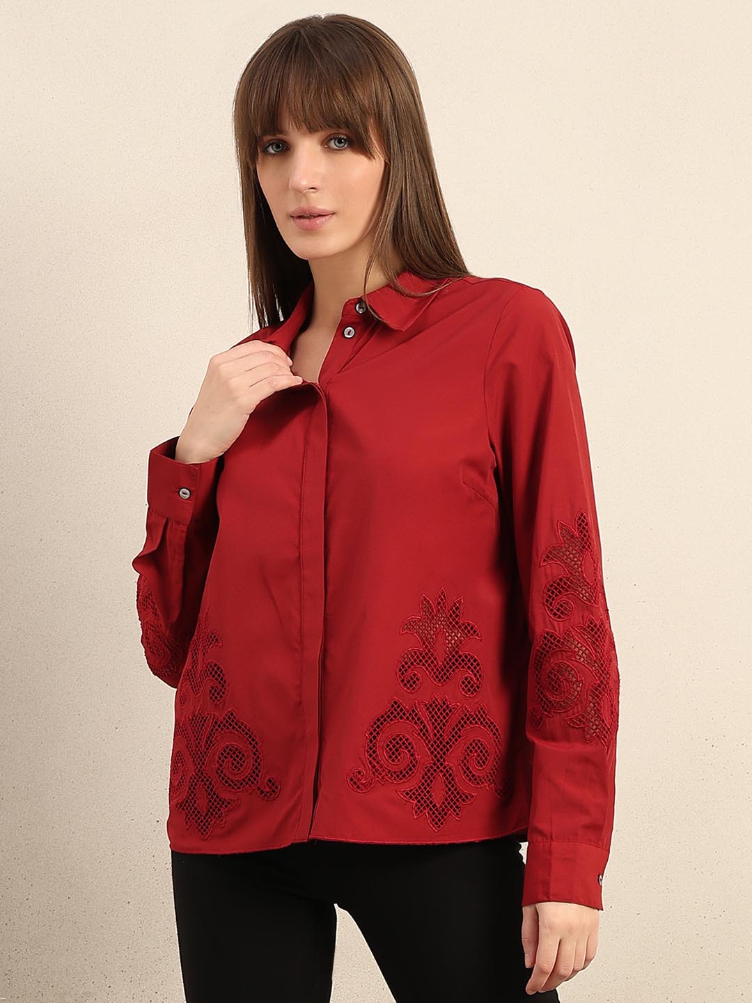 Red Cotton Shirt