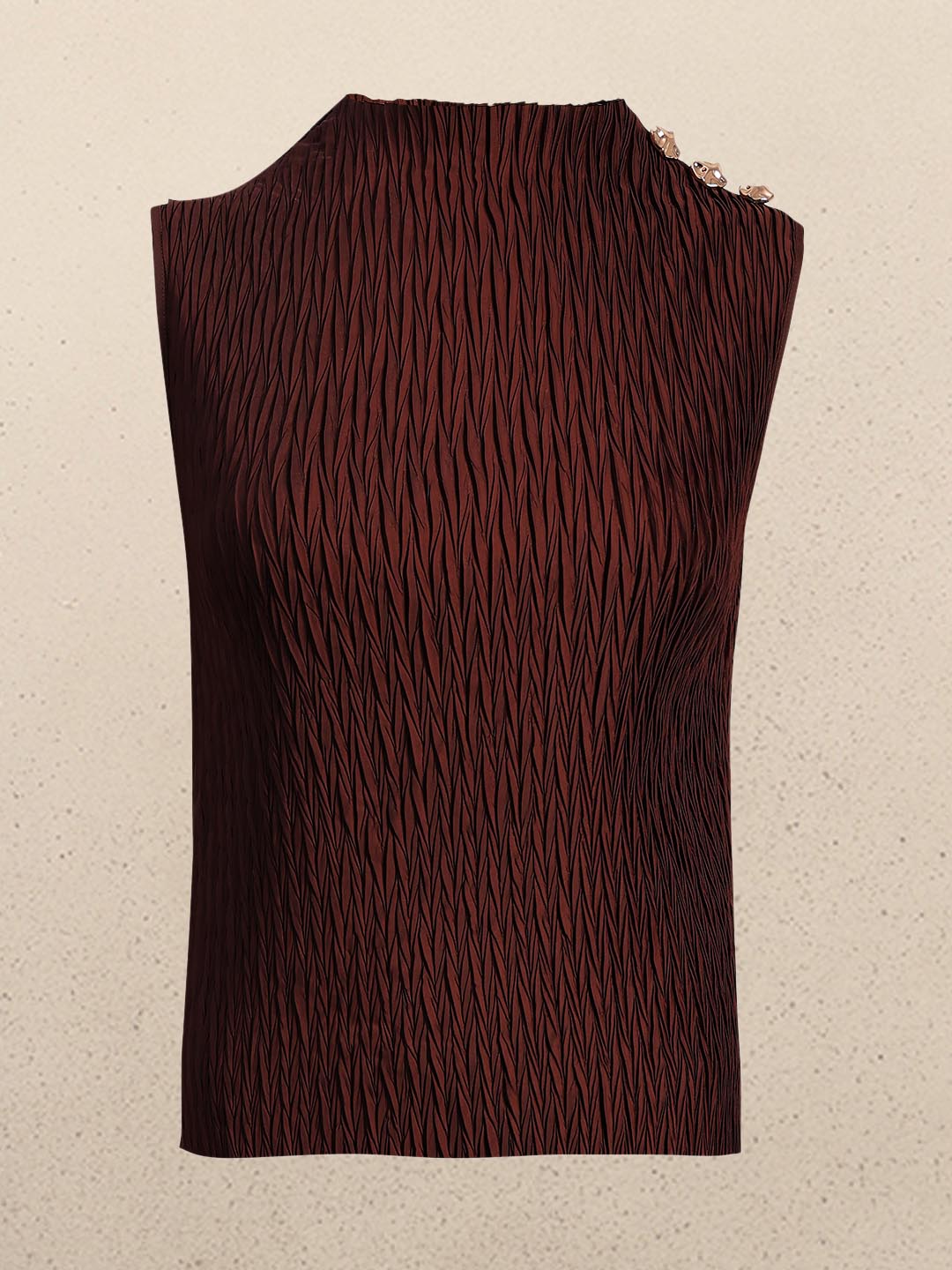 Chocolate Brown Textured Top