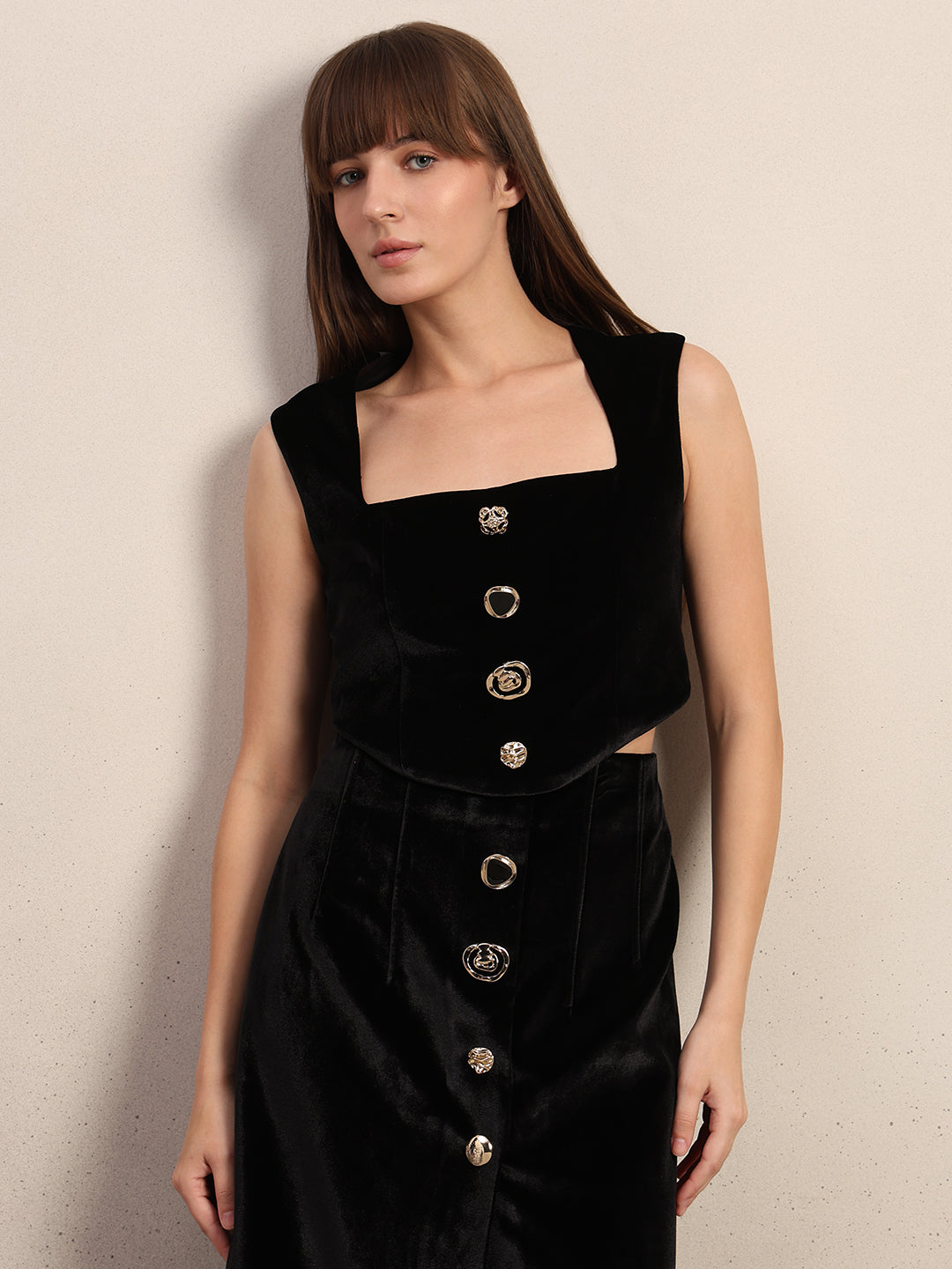 Black Velvet Corset Top