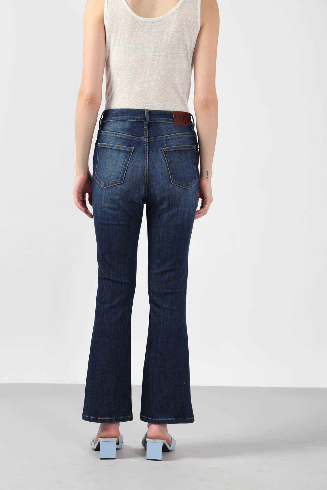 Blue Mid Rise Bootcut Jeans