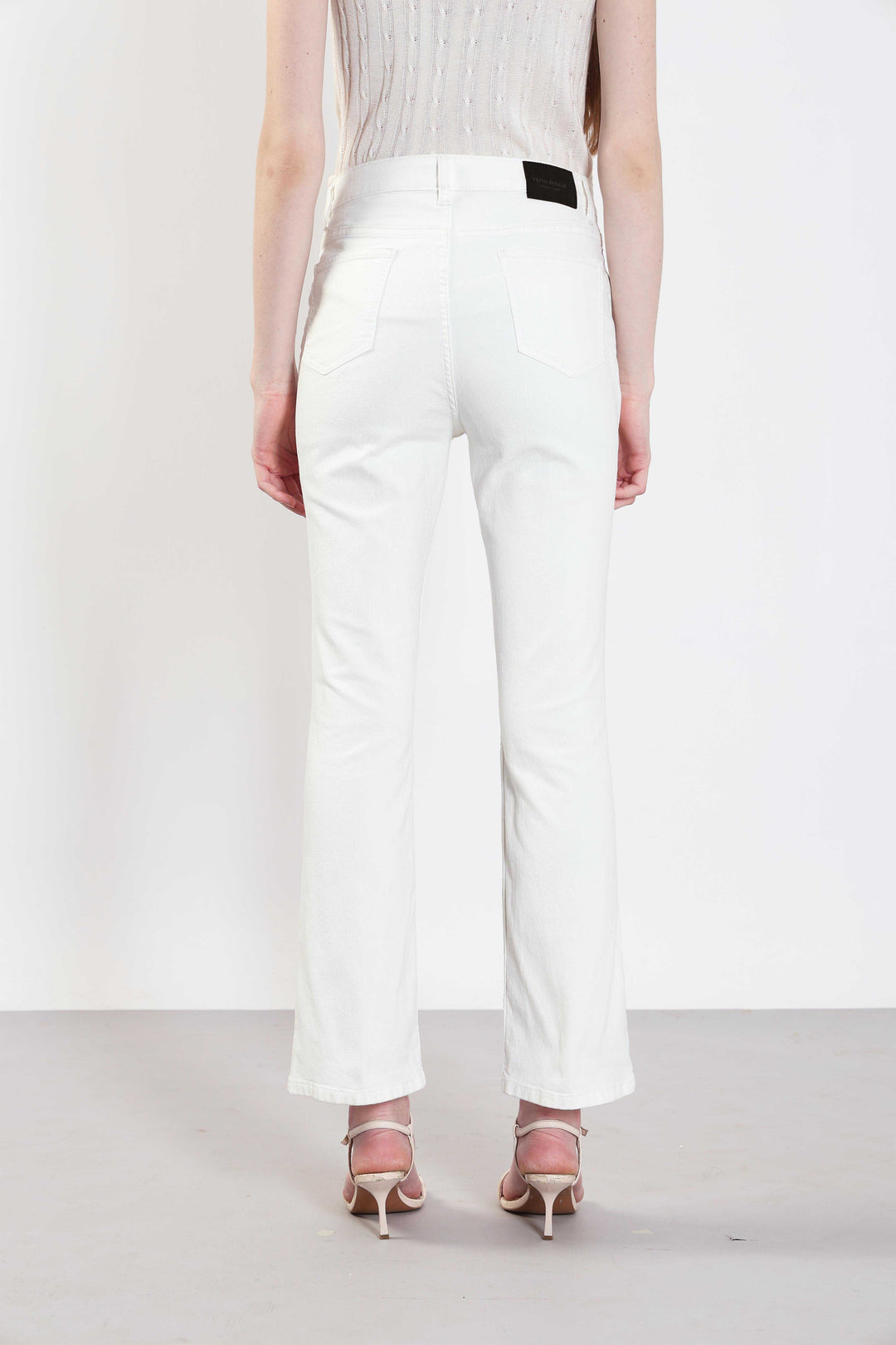 White Mid Rise Bootcut Jeans