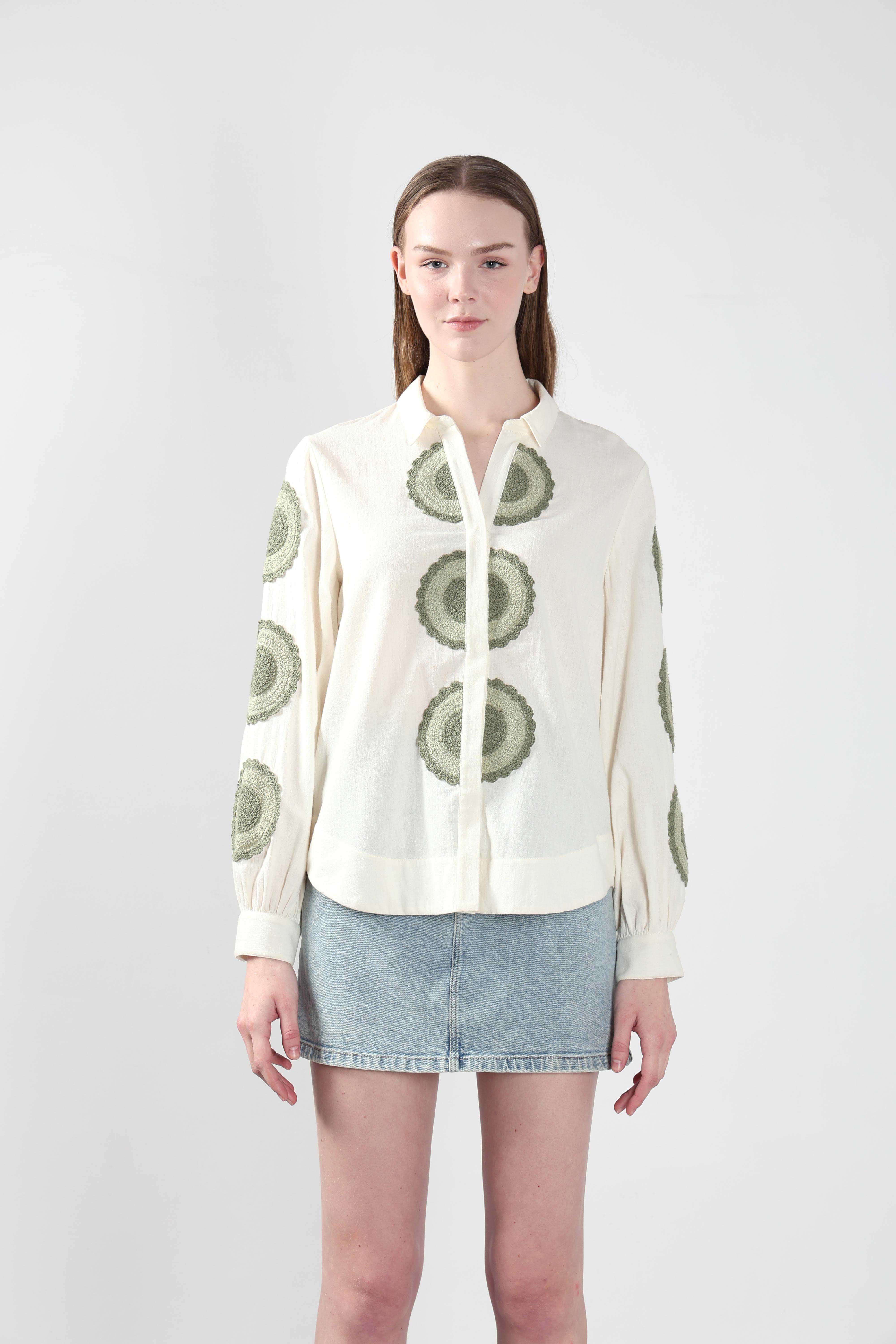 White Embroidered Shirt