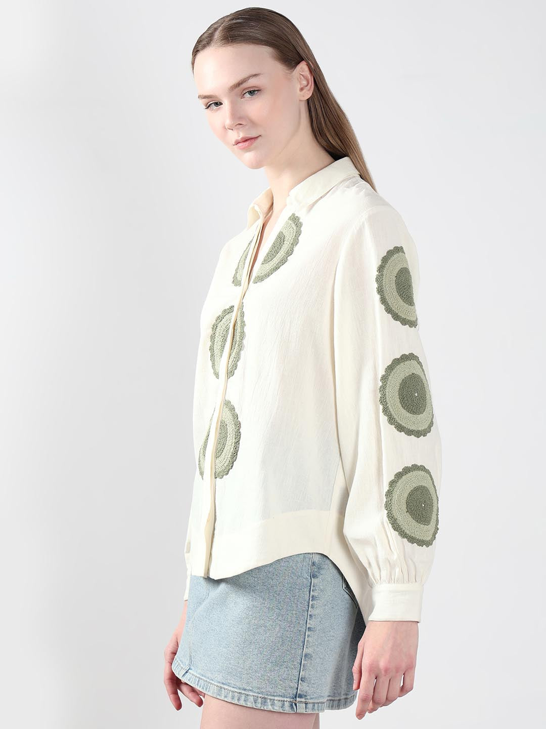 White Embroidered Shirt