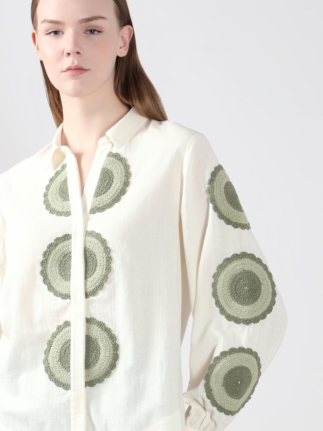 White Embroidered Shirt