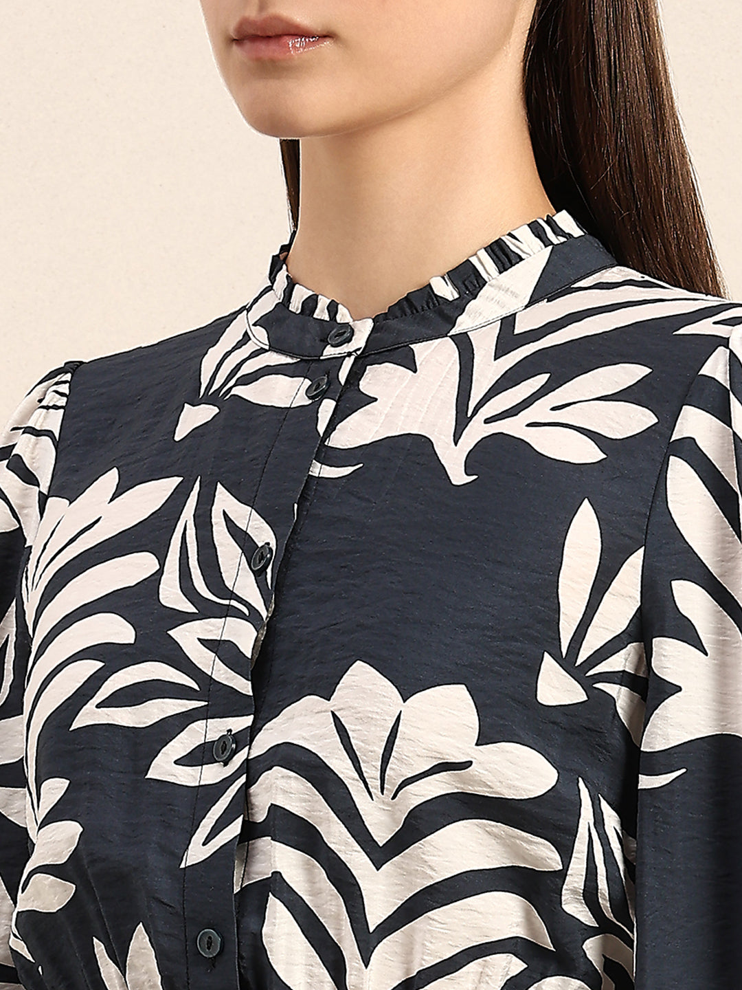 Leaf Print Mini Dress