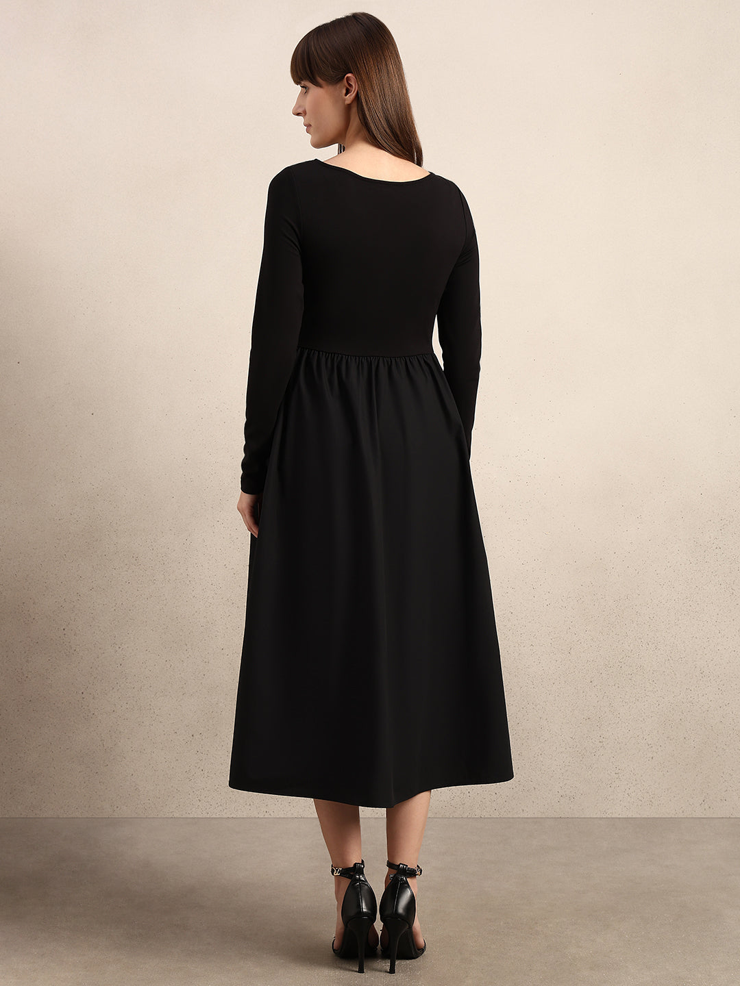 Black Boat Neck Dress