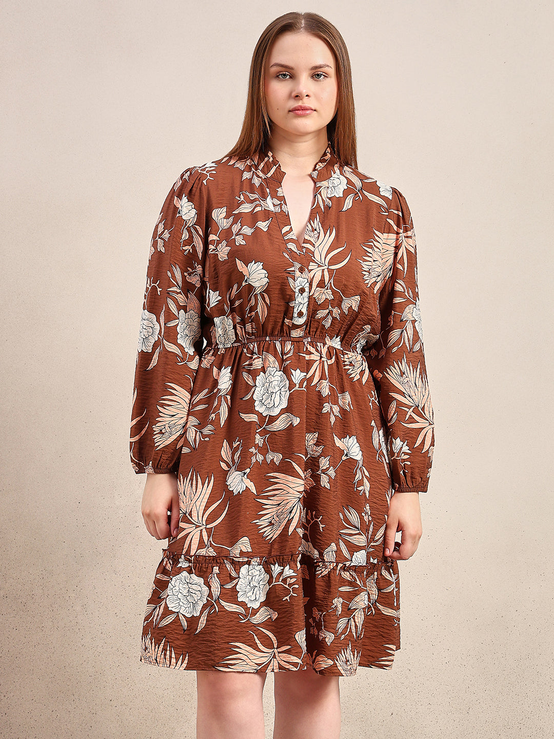 CURVE Floral Print Mini Dress