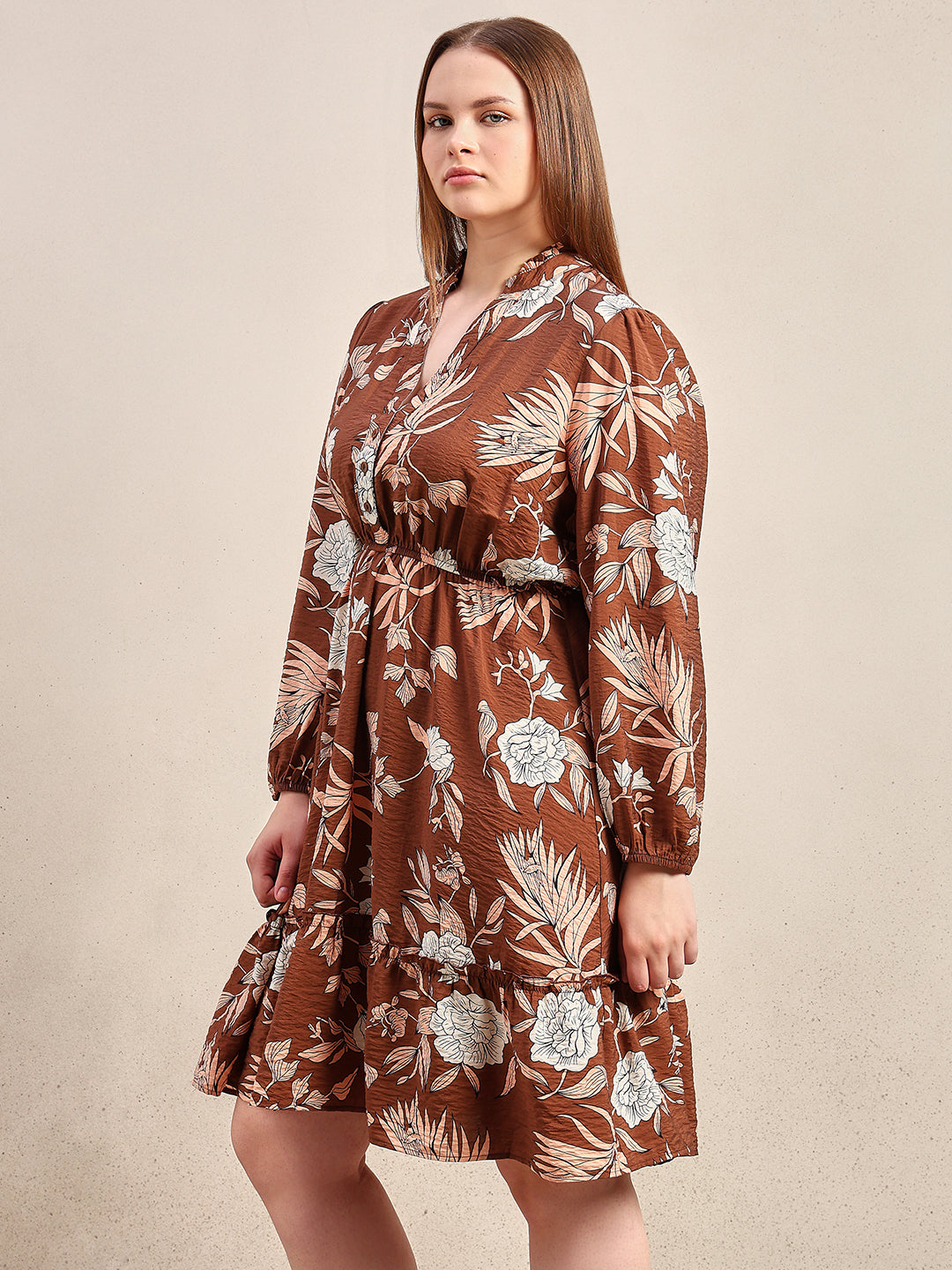 CURVE Floral Print Mini Dress