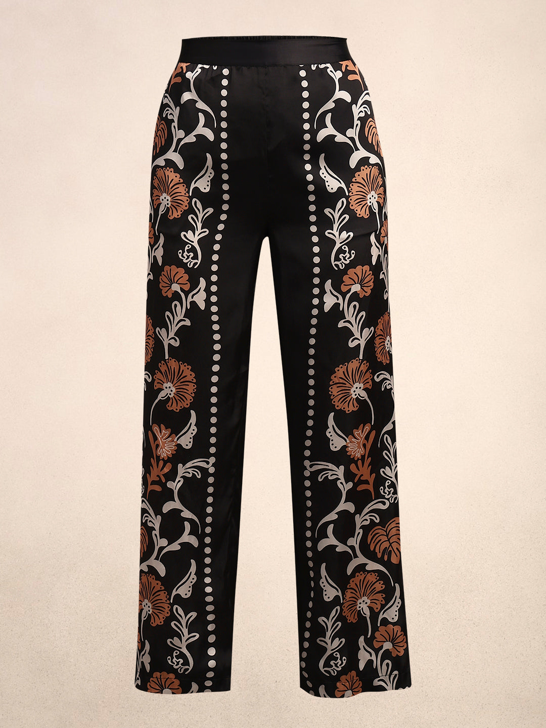 Embroidered Wide Leg Pants