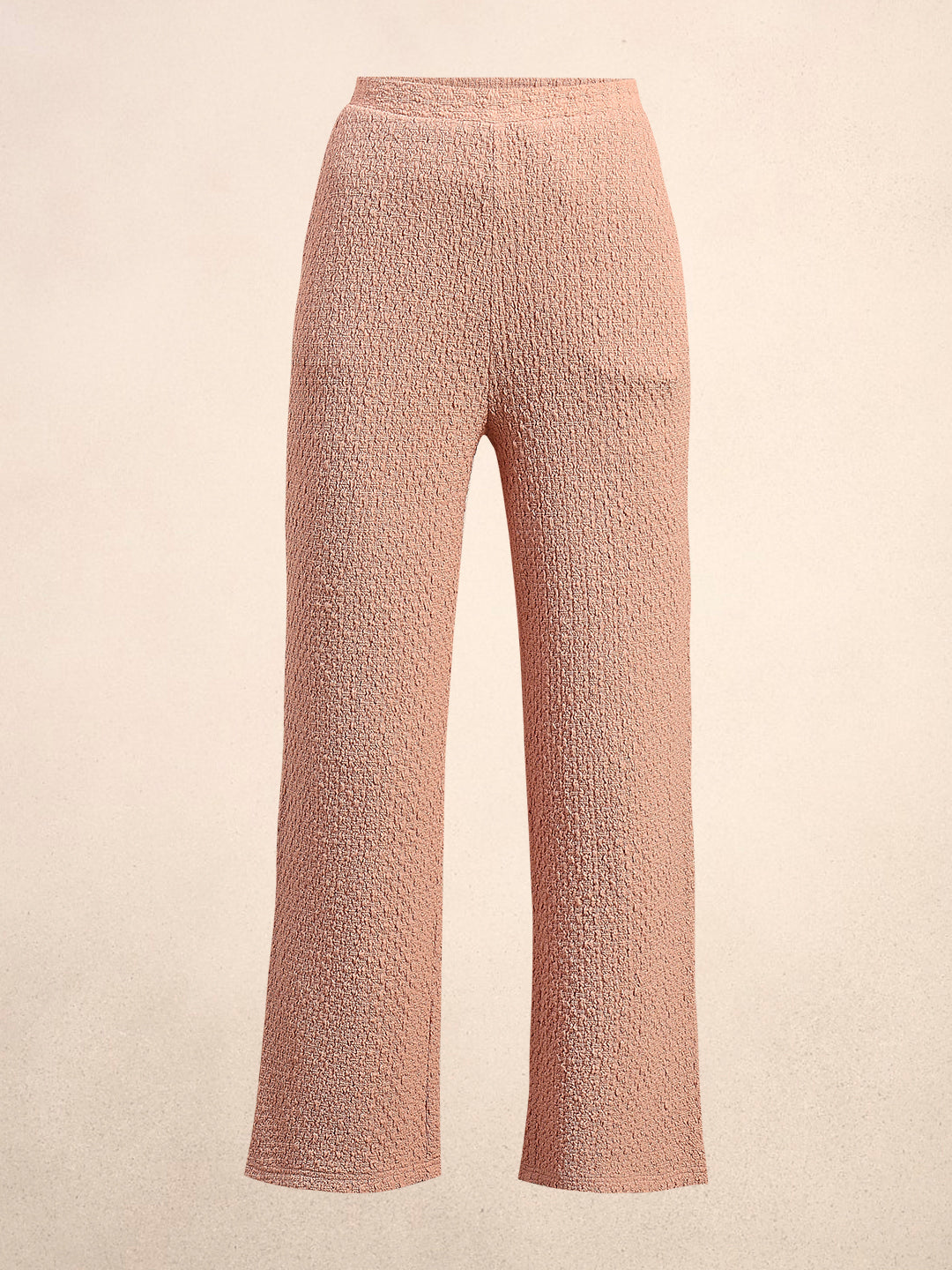 Wide Leg Textured Pants - Pink