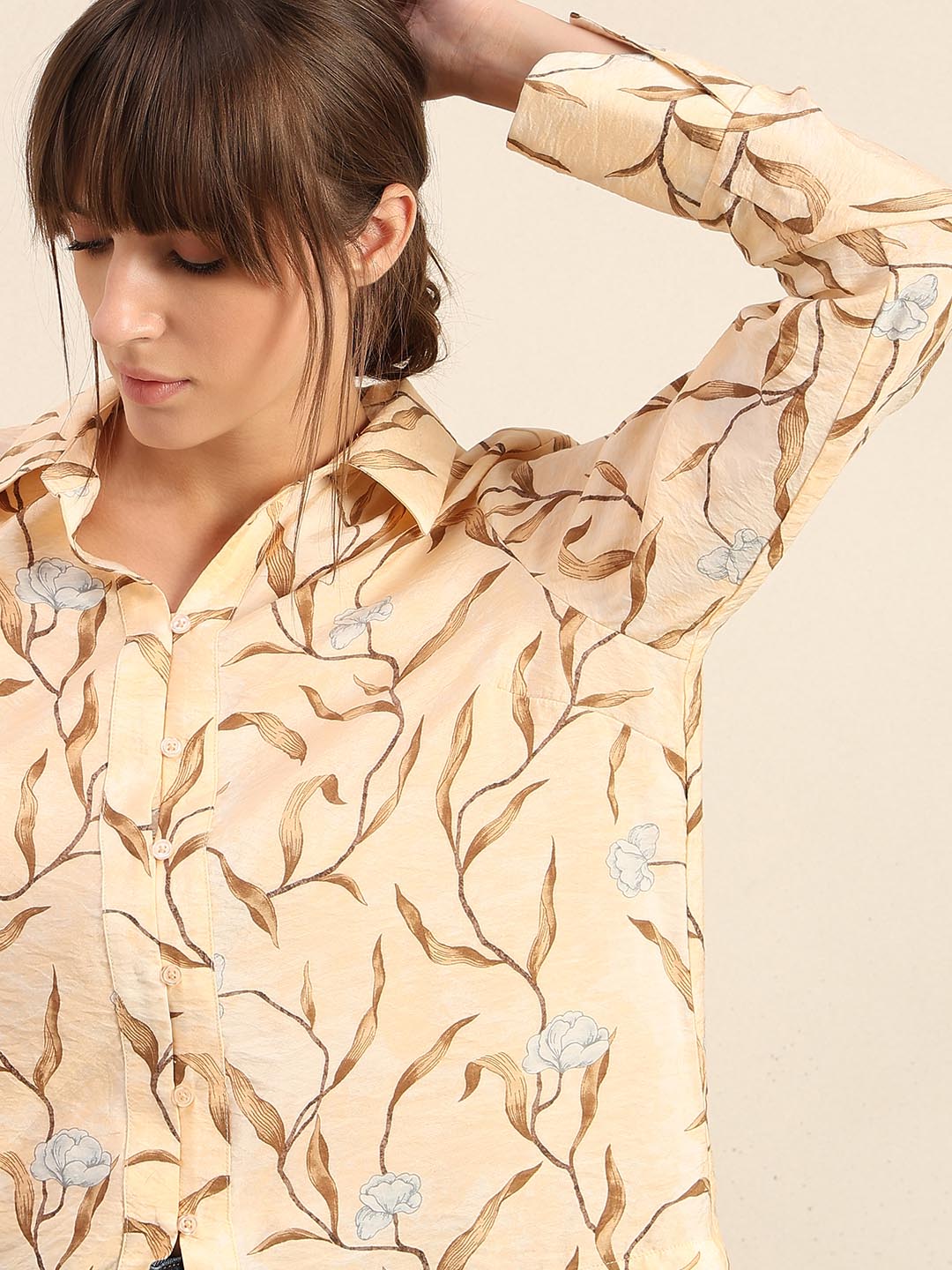 Beige Printed Shirt