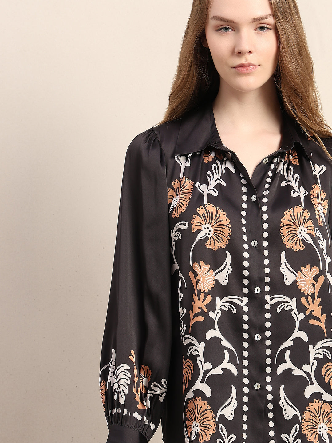 Floral Print Button Up Shirt