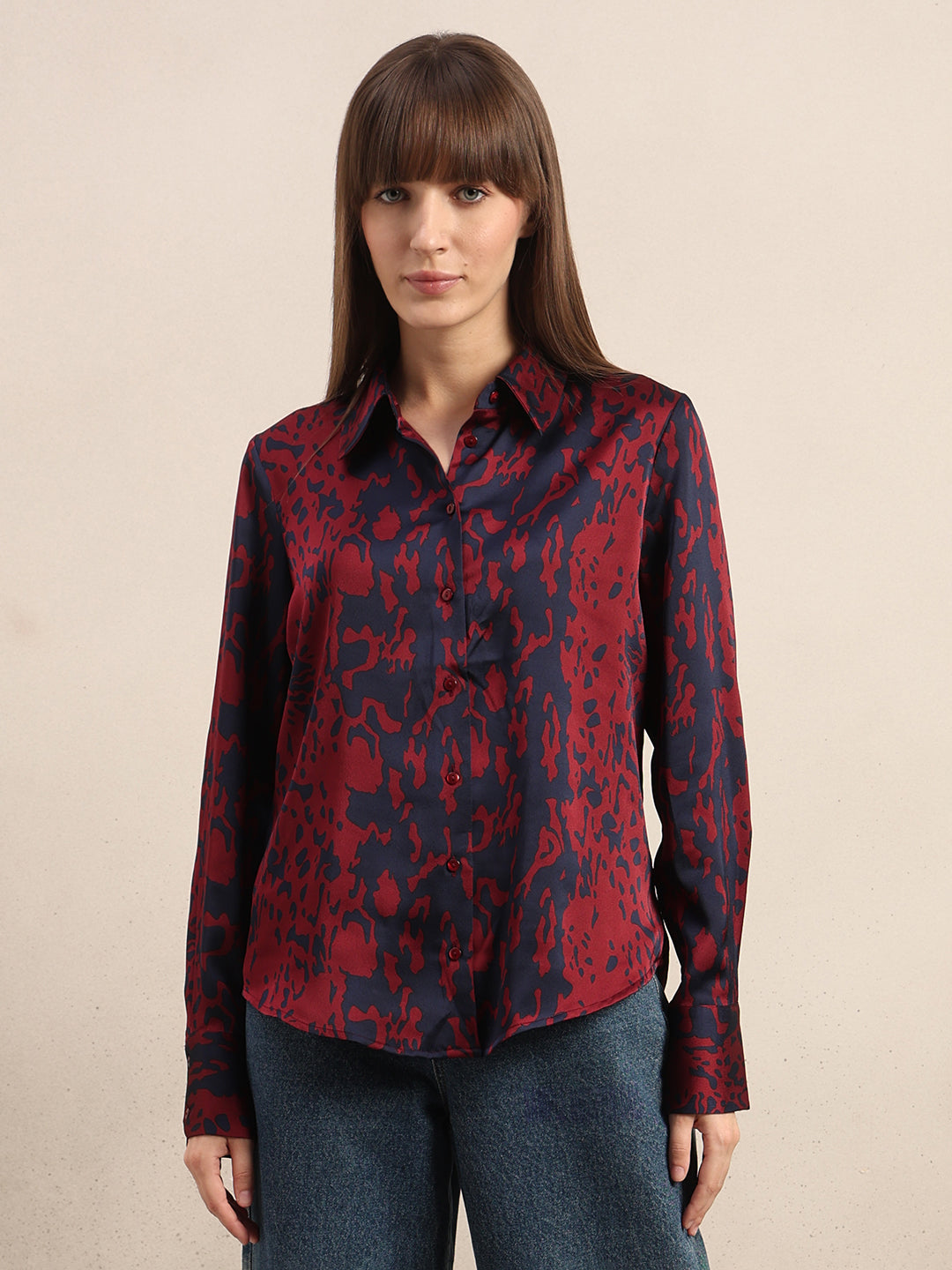 Red Printed Shirt