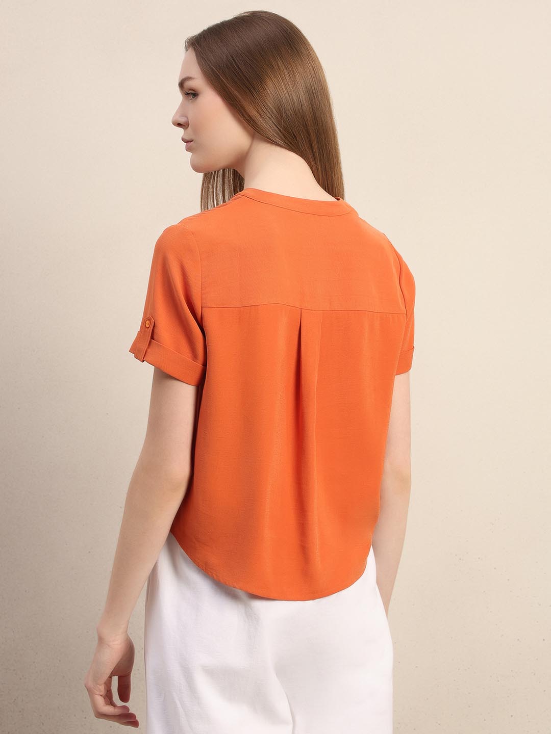 Orange V-Neck Top