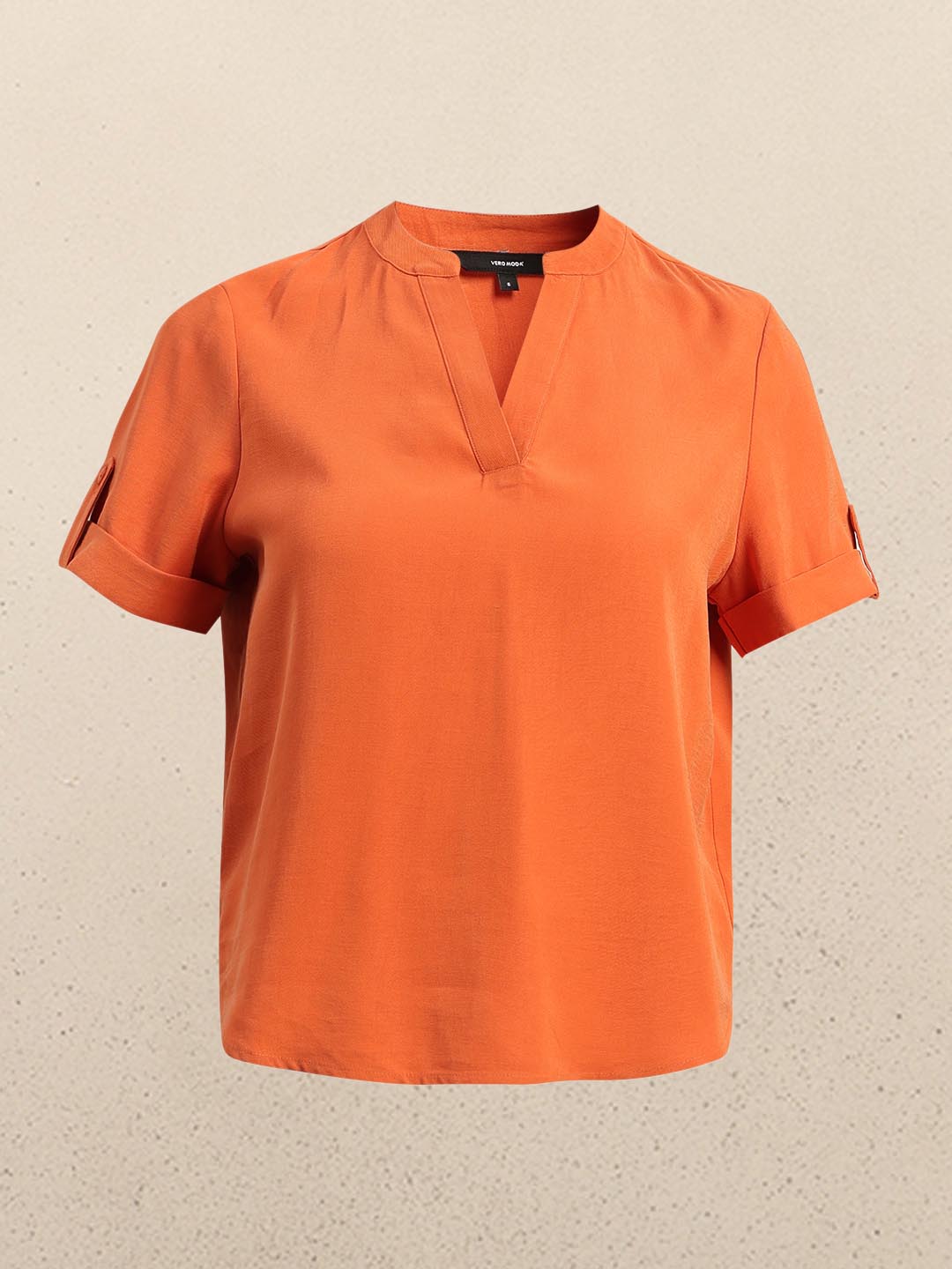 Orange V-Neck Top