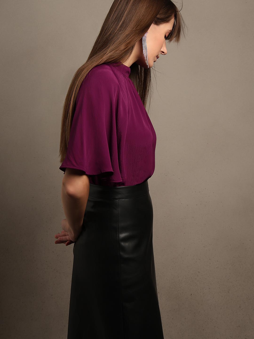 Dark Purple Flared Top