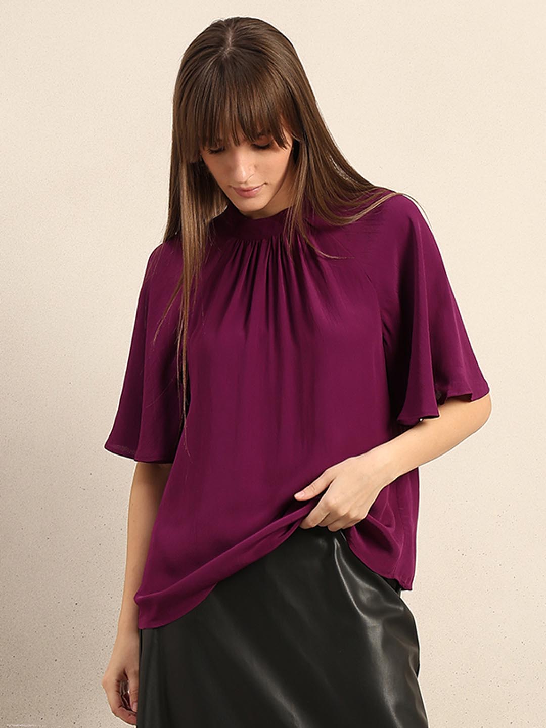 Dark Purple Flared Top
