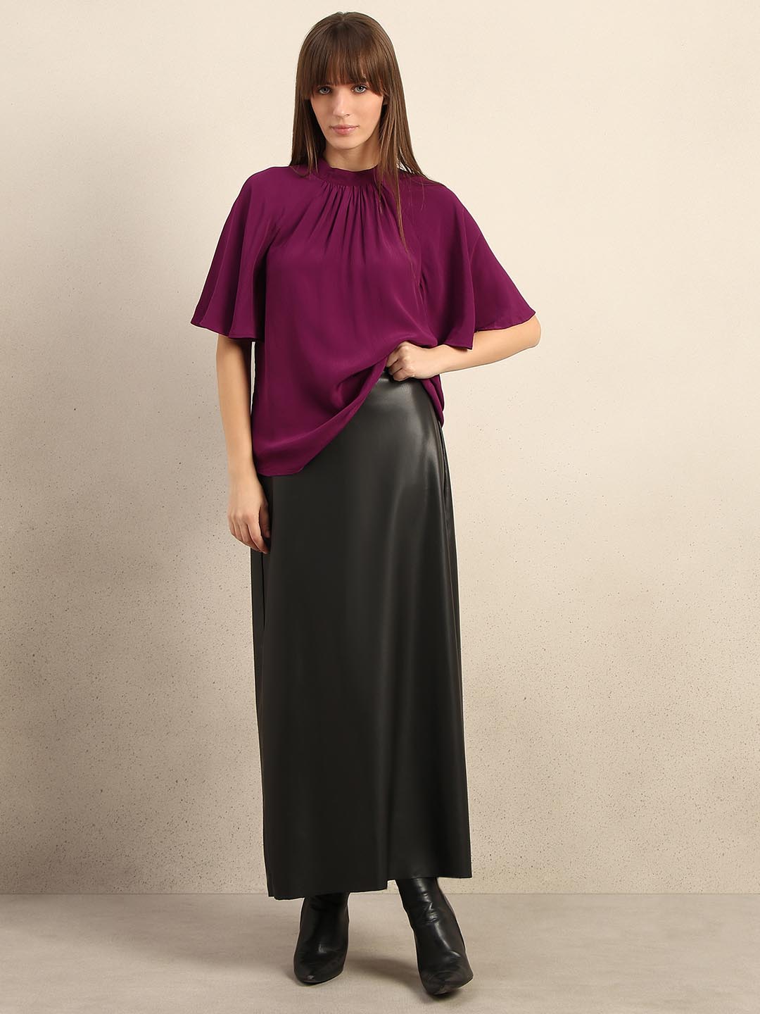 Dark Purple Flared Top