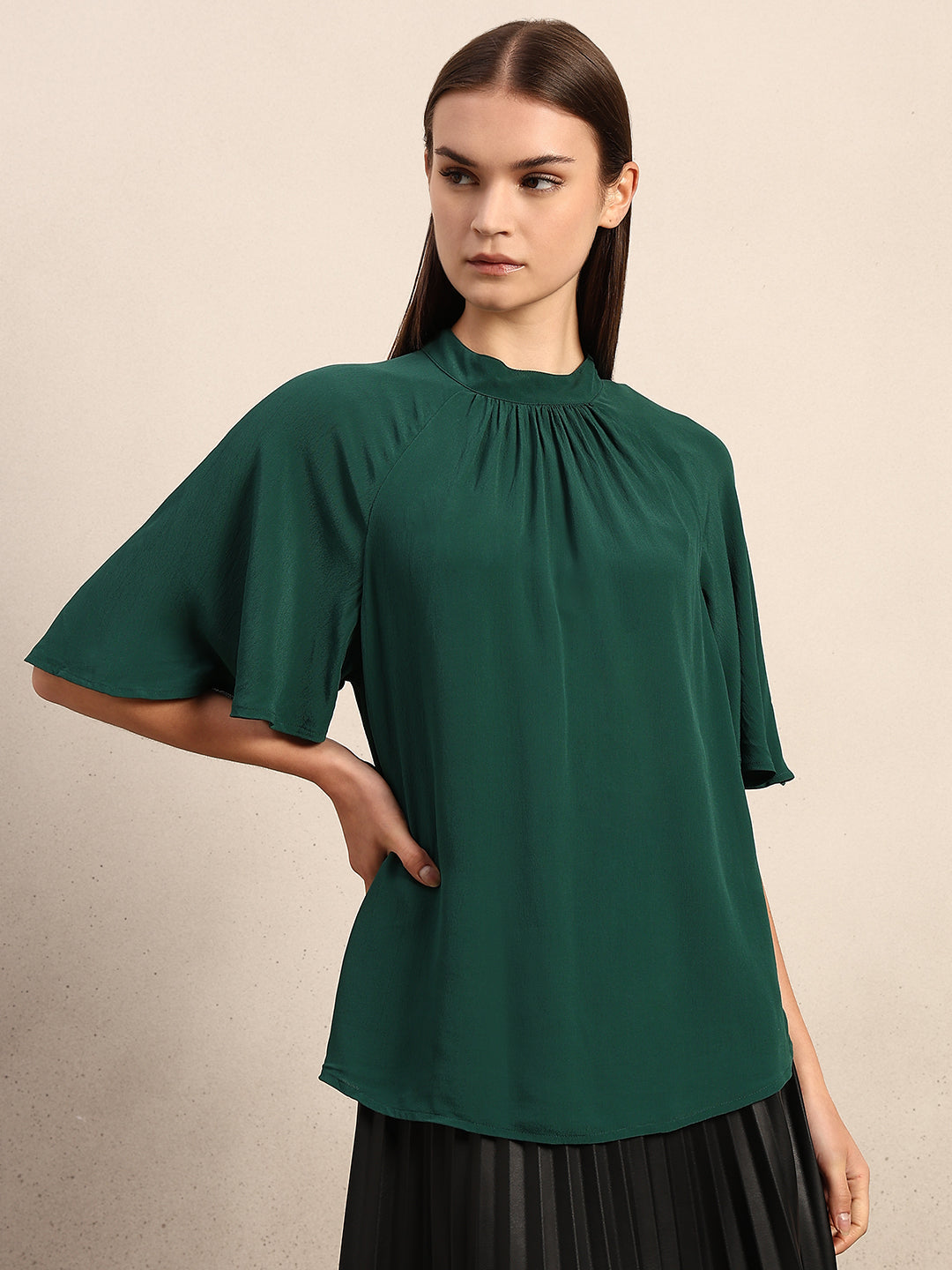 Green Short Sleeves Top