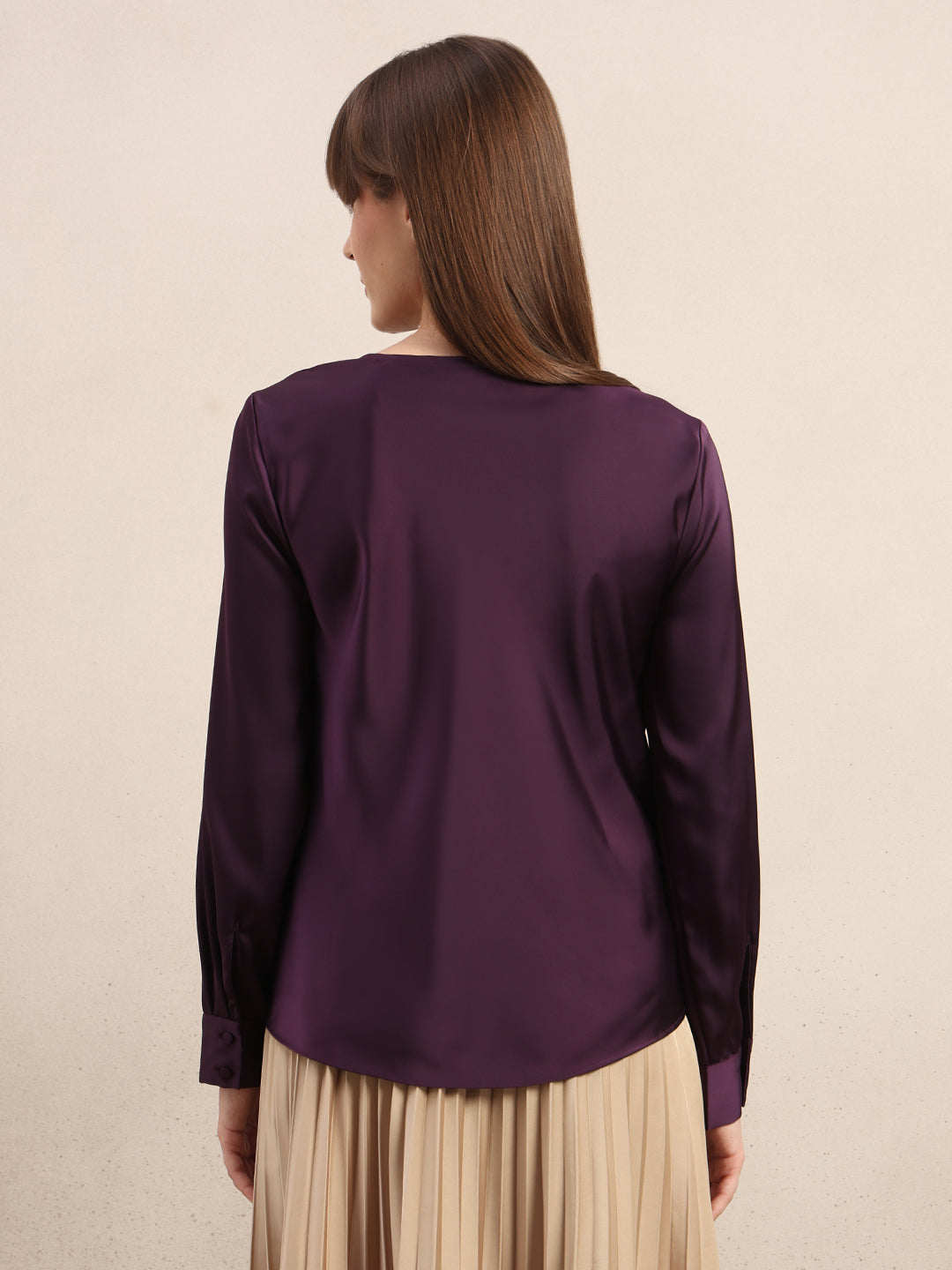 Deep Purple Cowl Neck Top