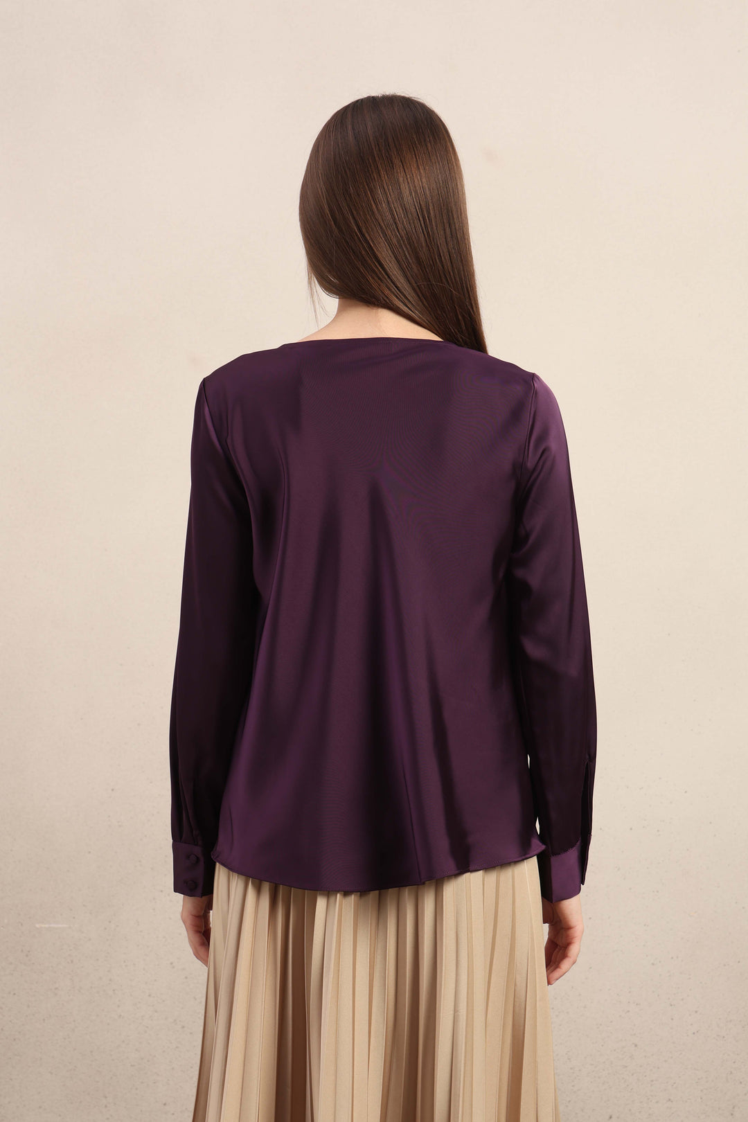Deep Purple Cowl Neck Top