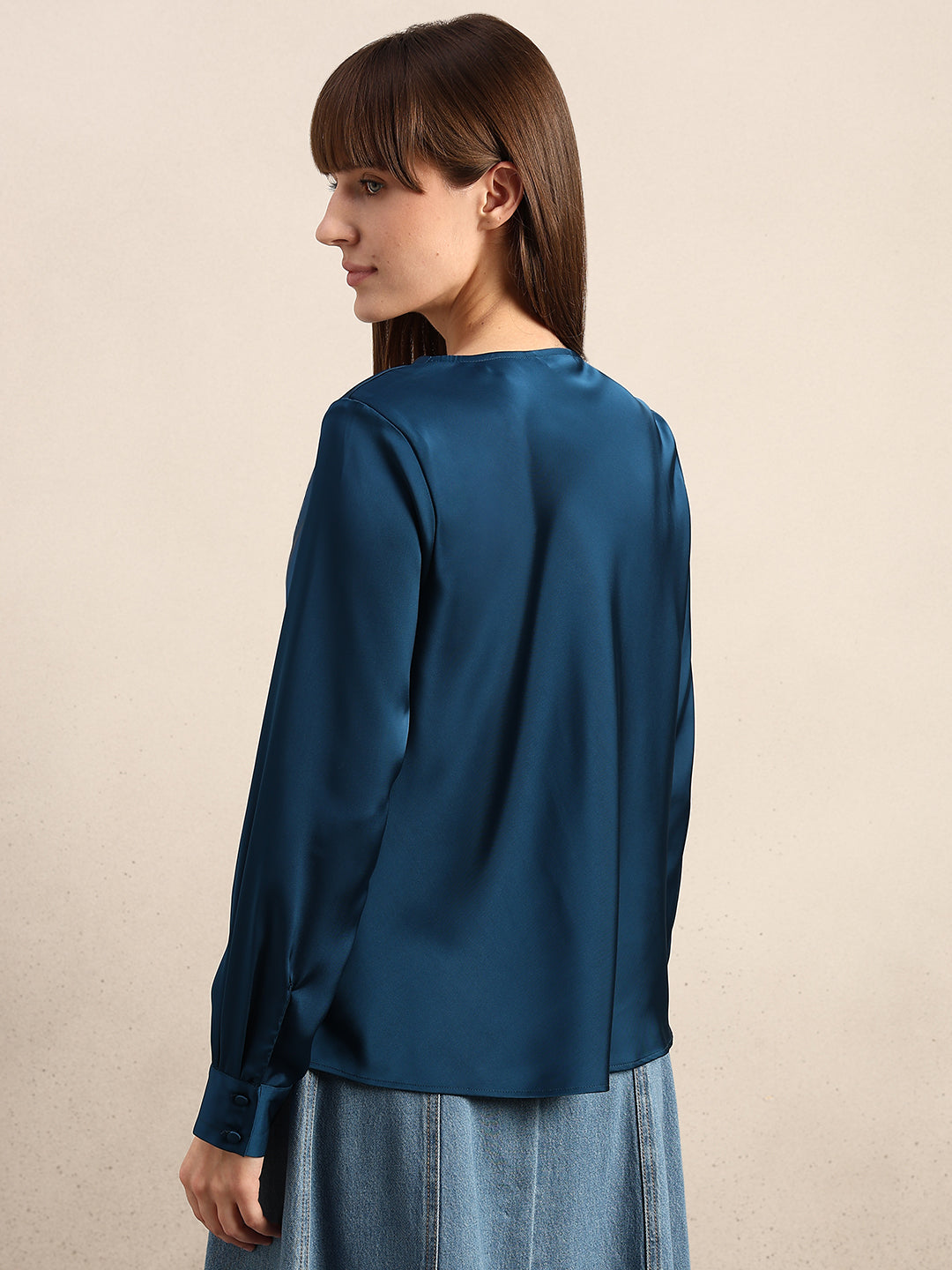 Cowl Neck Satin Top