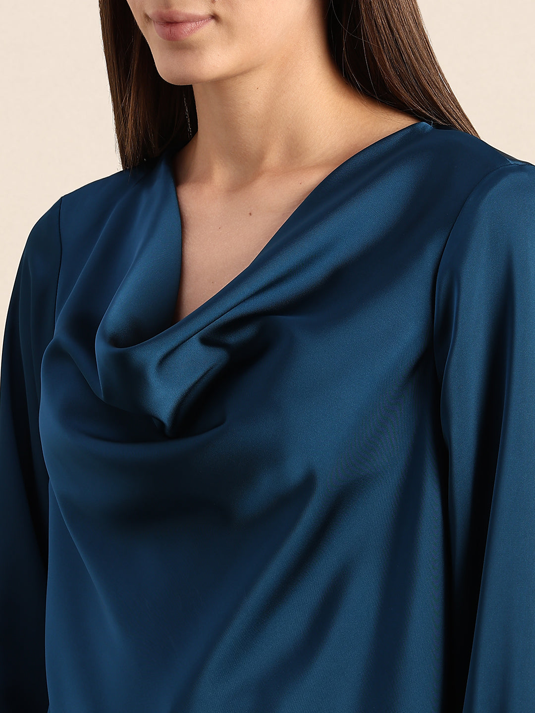 Cowl Neck Satin Top