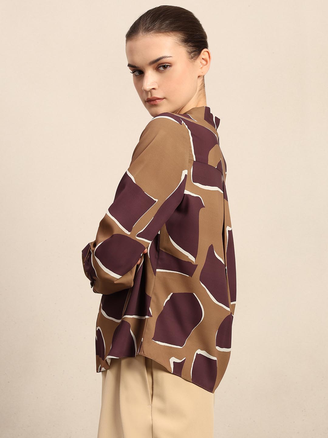 Dark Olive Printed Top