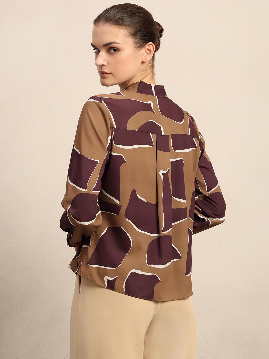 Dark Olive Printed Top