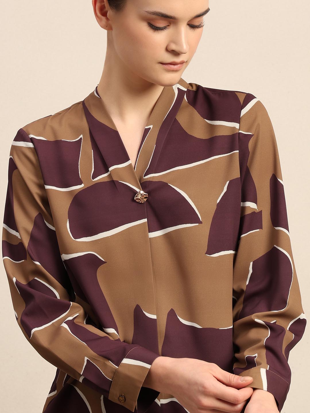 Dark Olive Printed Top