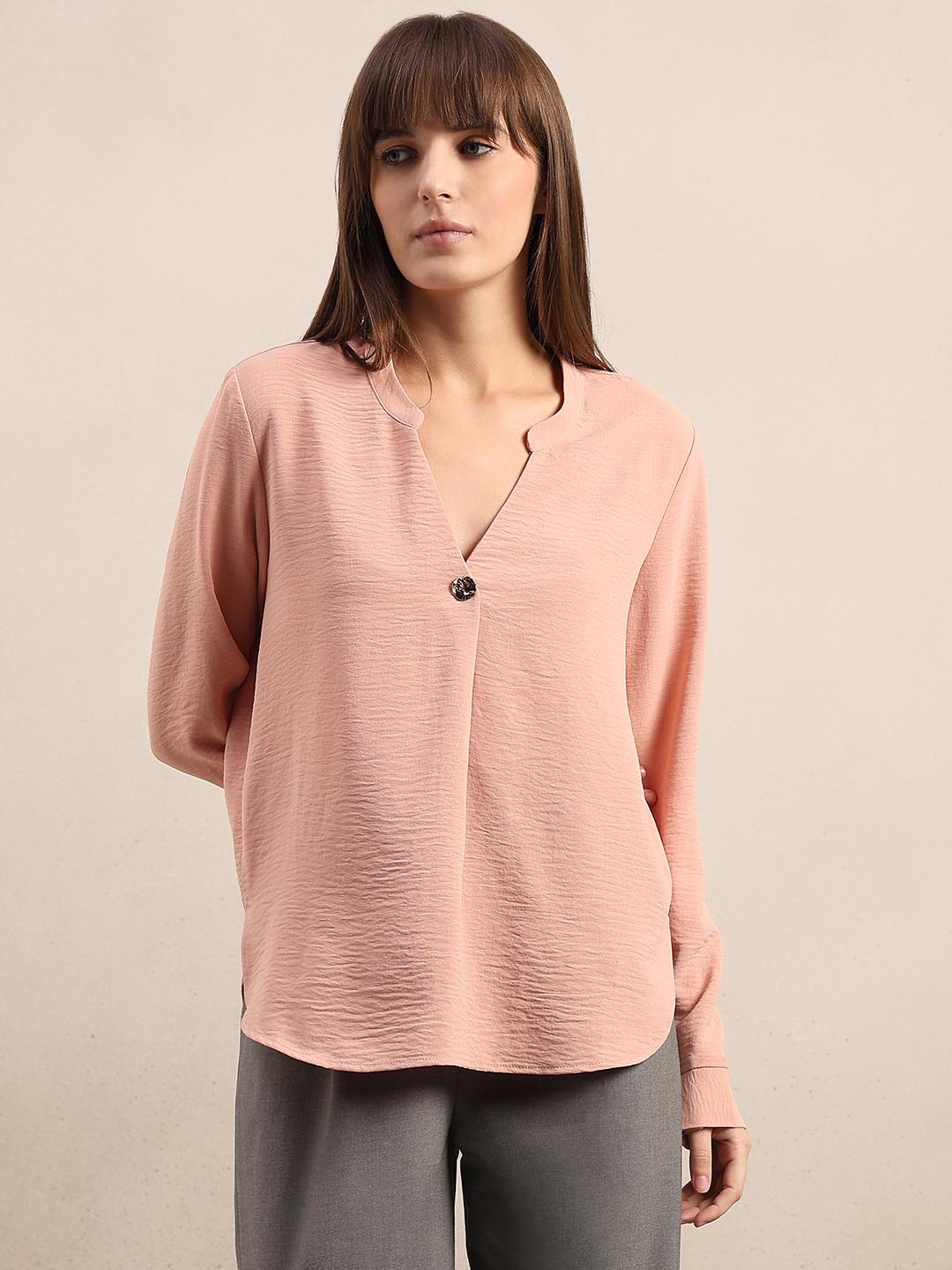 Pink V-Neck Top