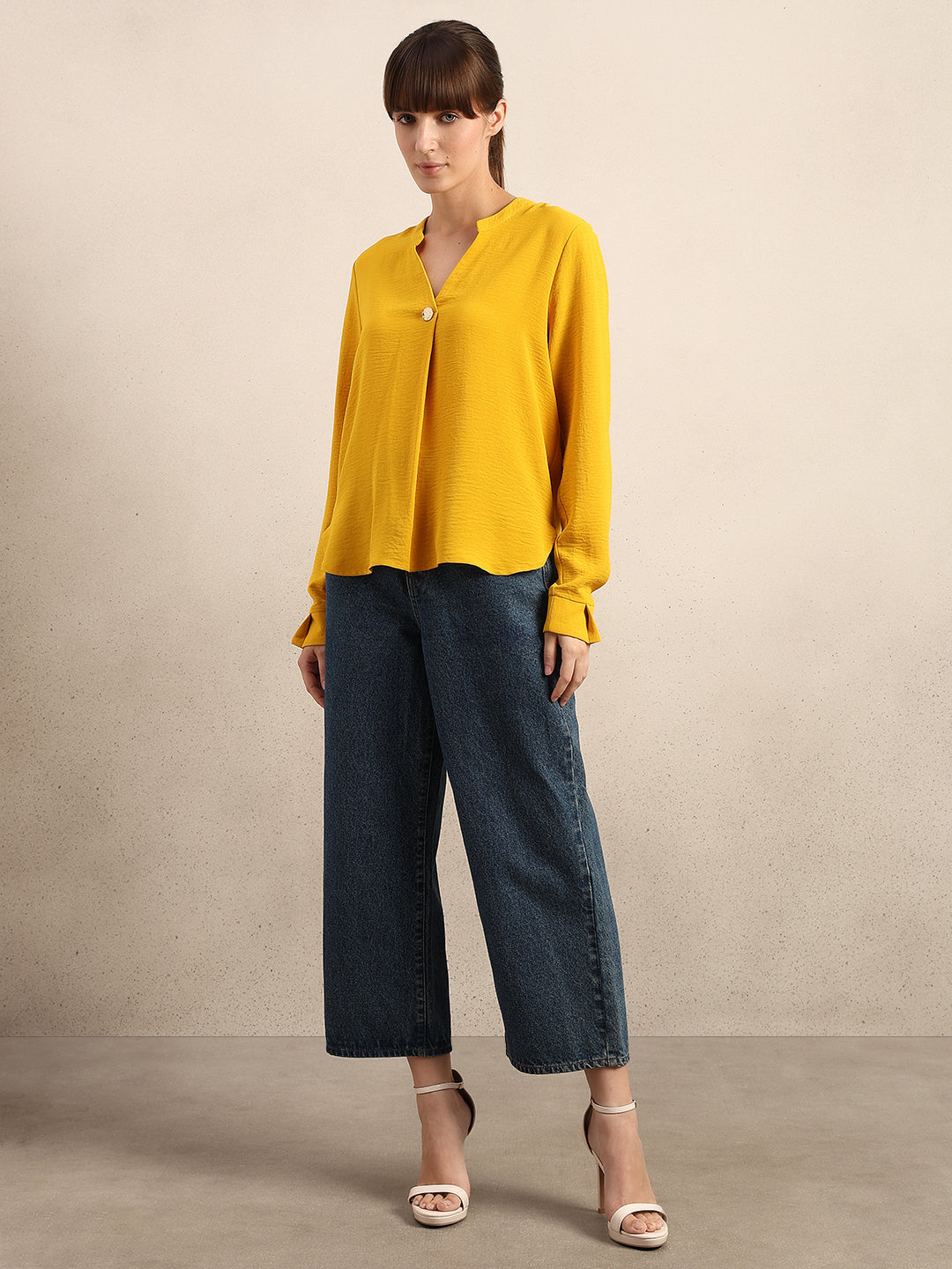 Yellow Regular Fit Top