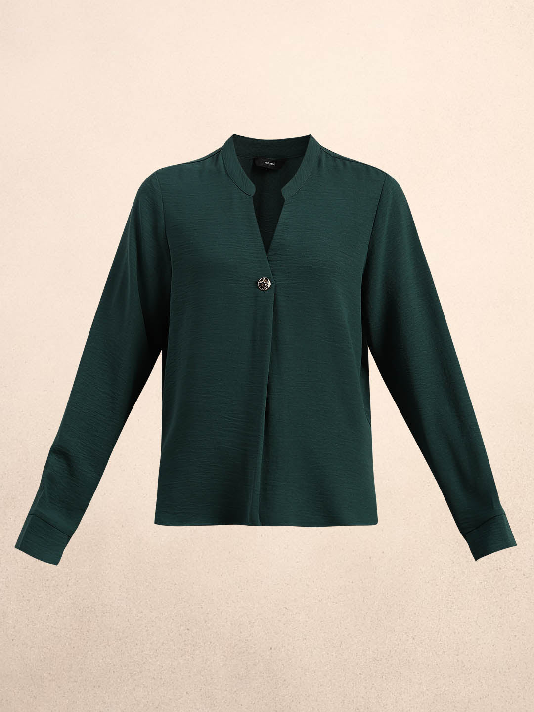 Dark Green V-Neck Top