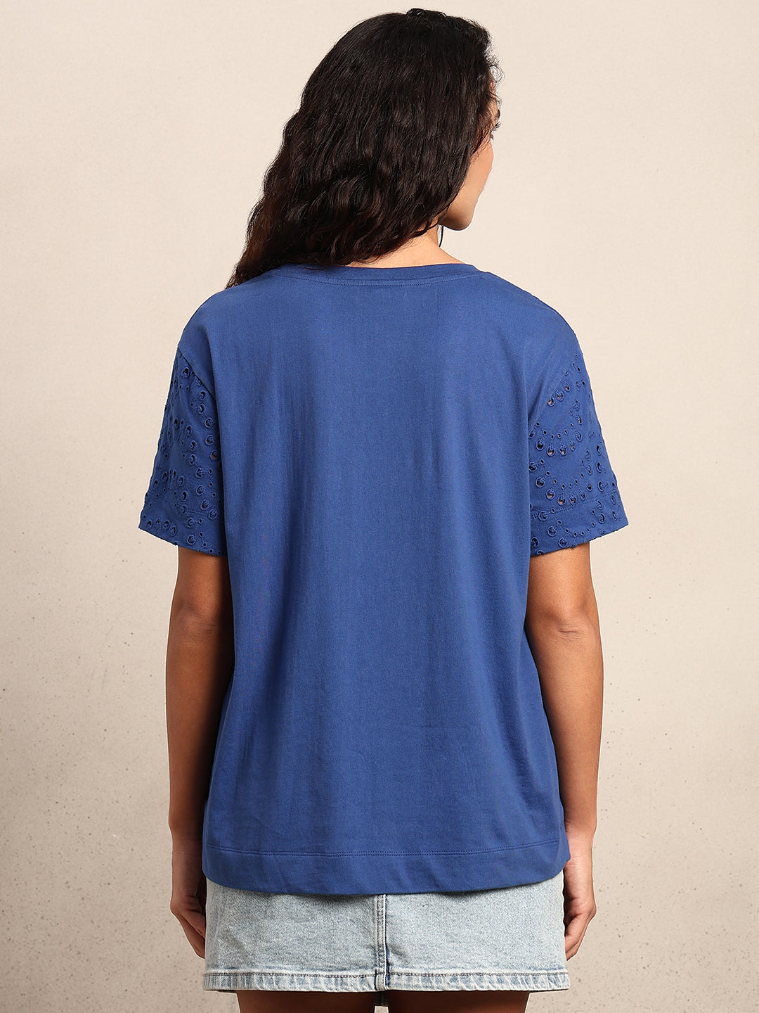 Schiffli Cotton T-shirt