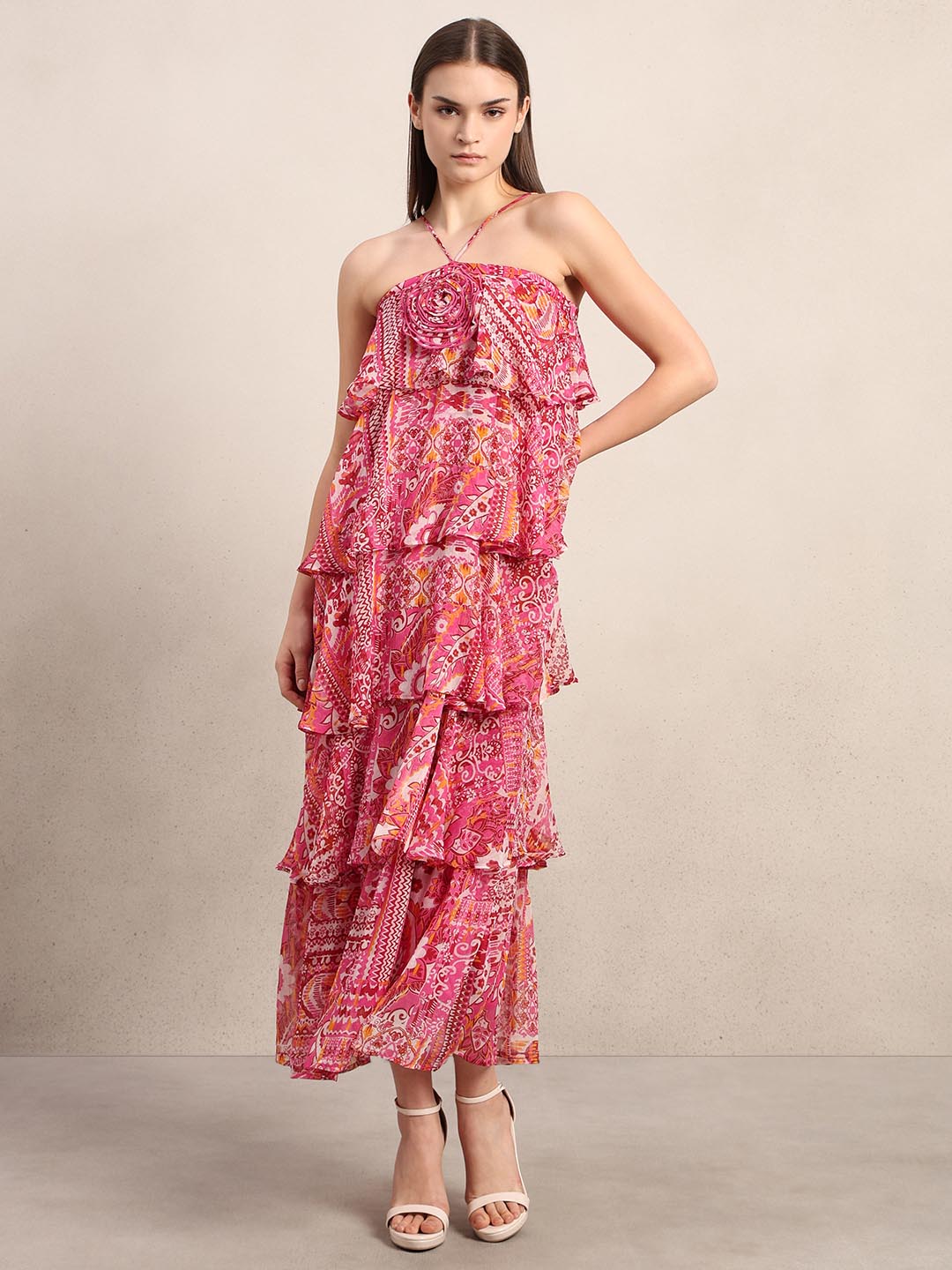 Red Printed Maxi Dress