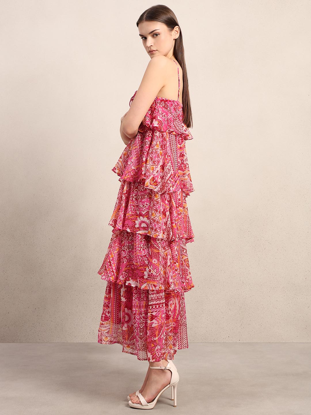 Red Printed Maxi Dress