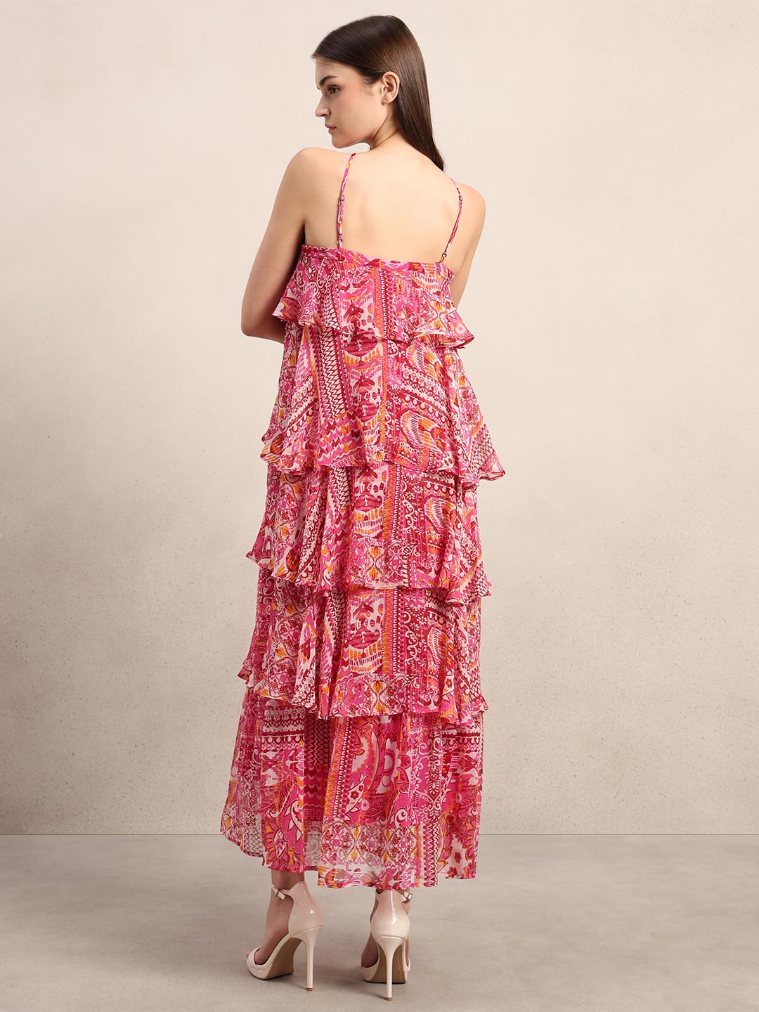 Red Printed Maxi Dress