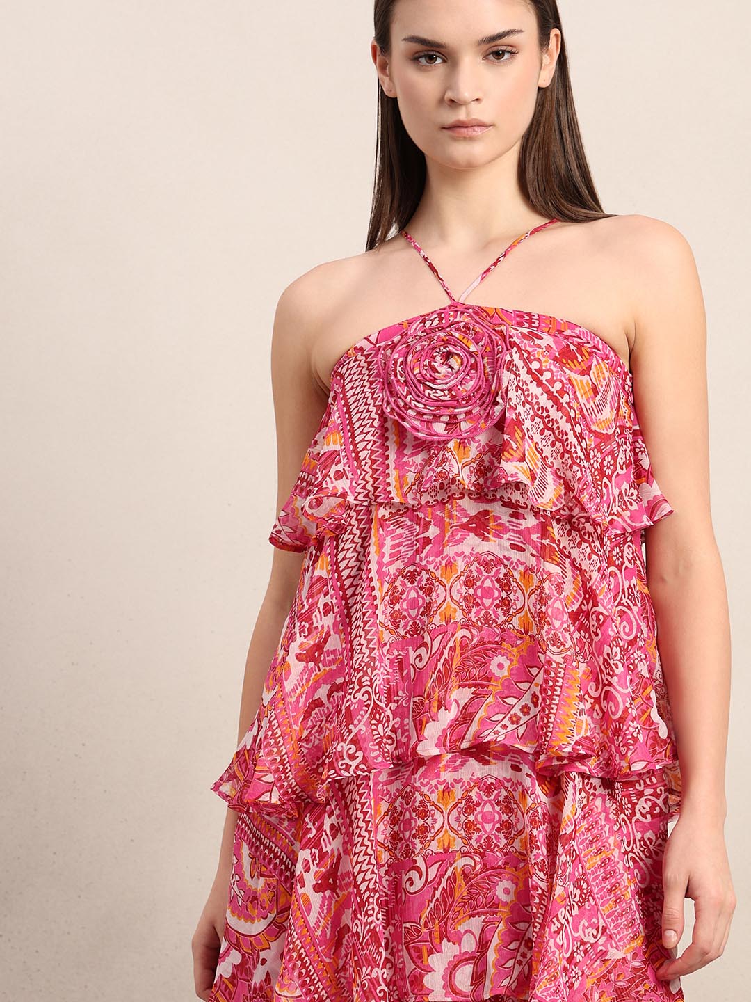 Red Printed Maxi Dress