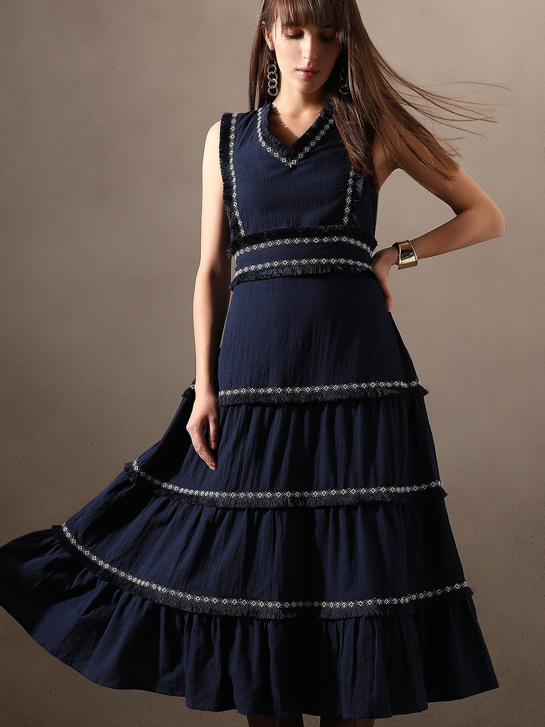 Tiered Sleeveless Maxi Dress