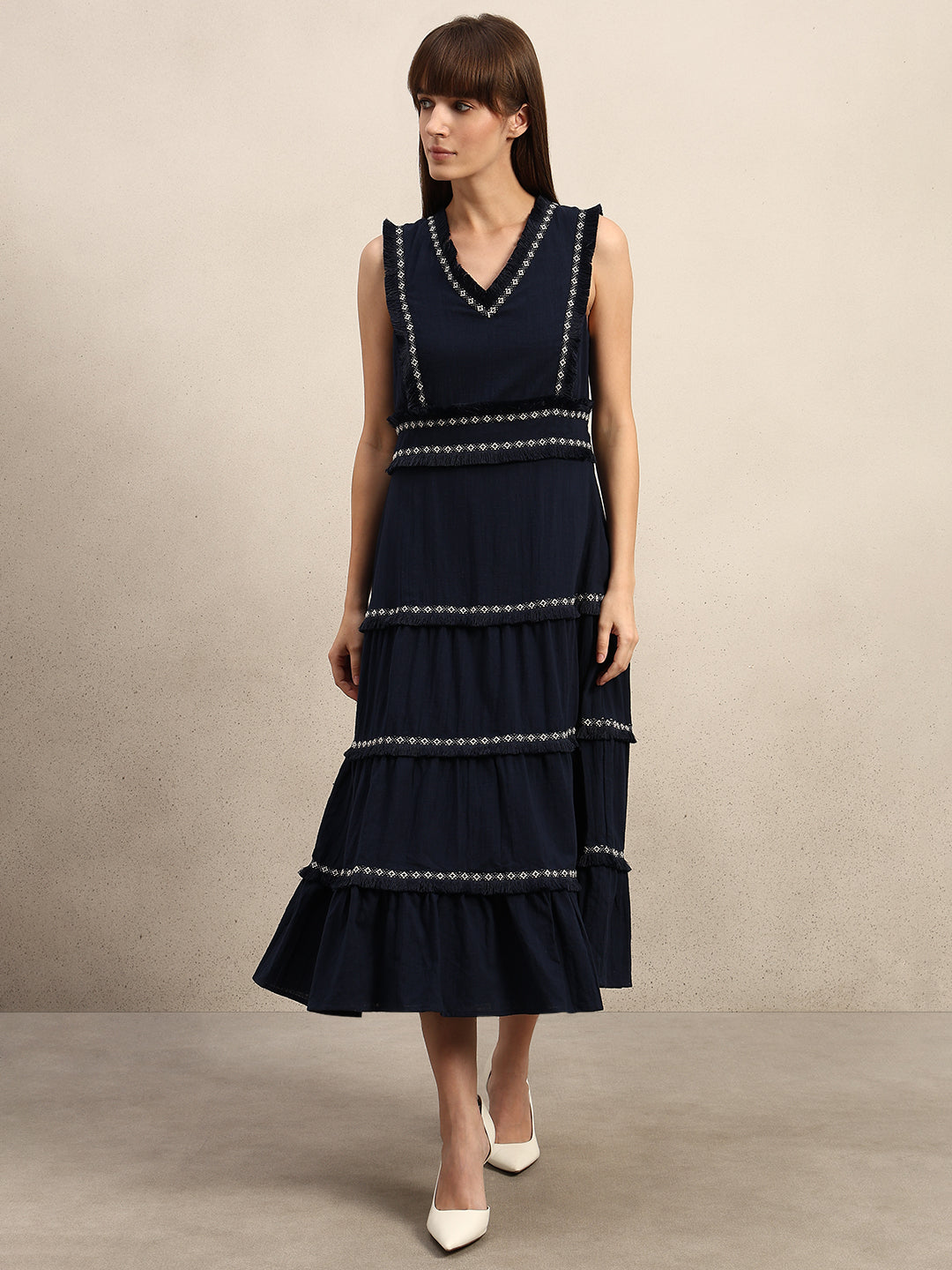 Tiered Sleeveless Maxi Dress