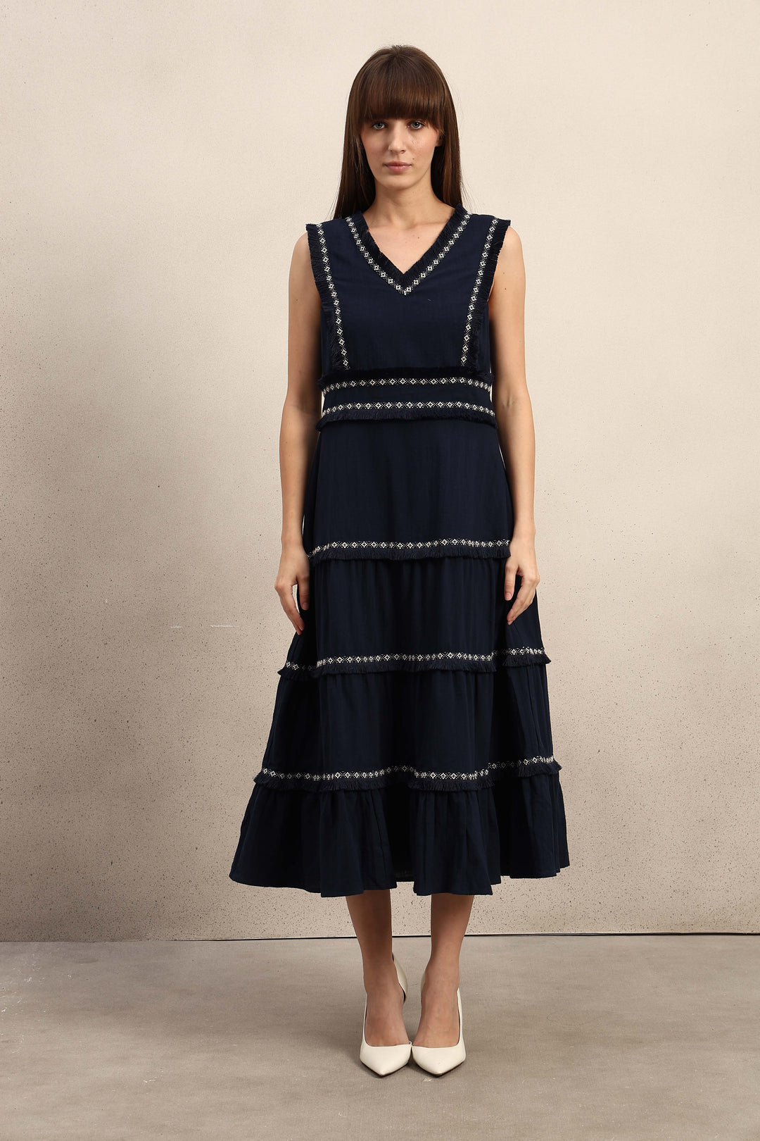 Tiered Sleeveless Maxi Dress