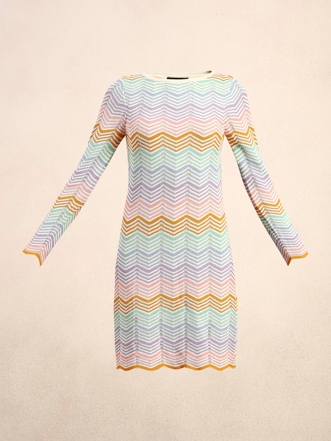 Chevron Print Knitted Mini Dress