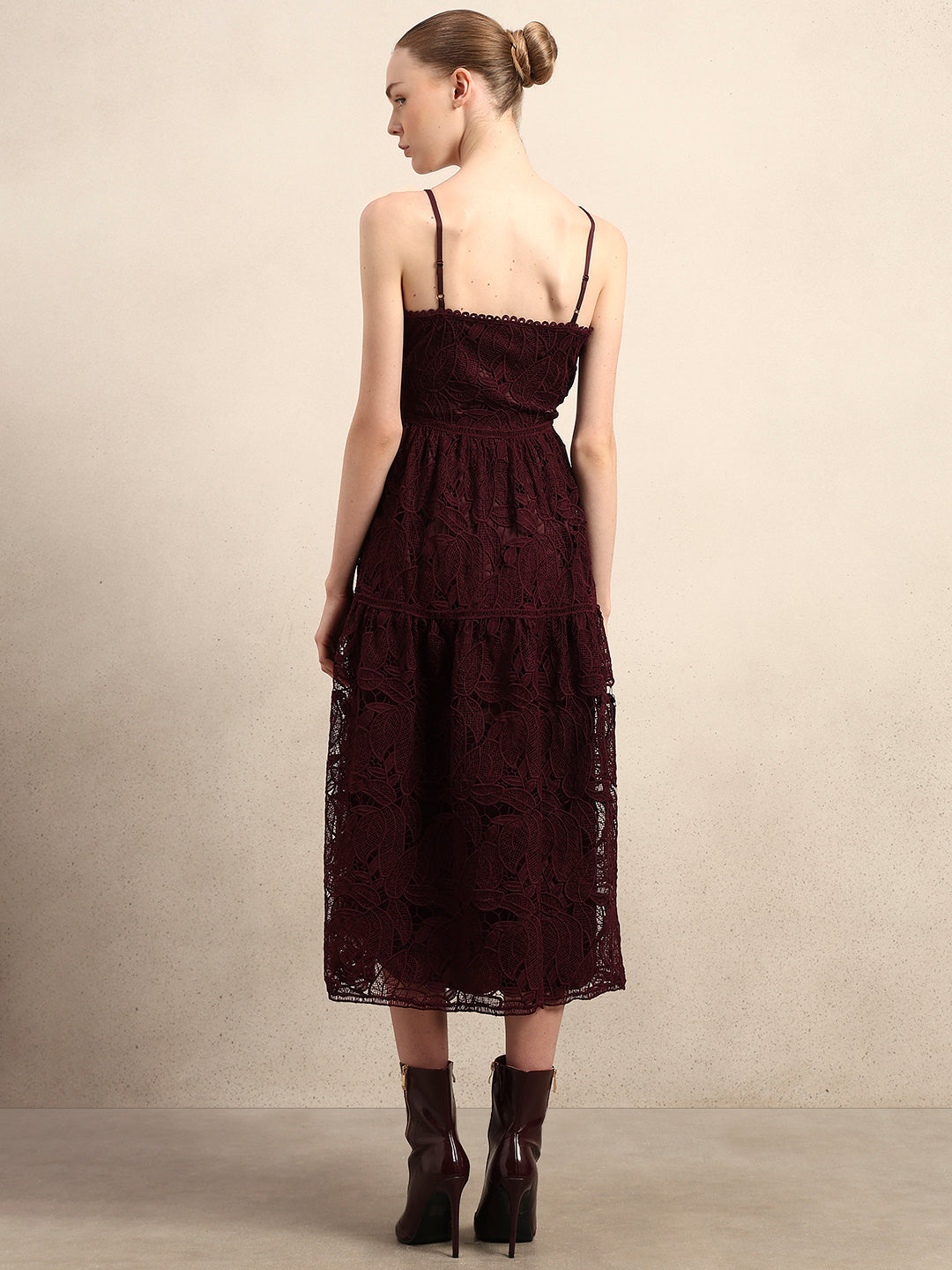 Lace Fit & Flare Midaxi Dress